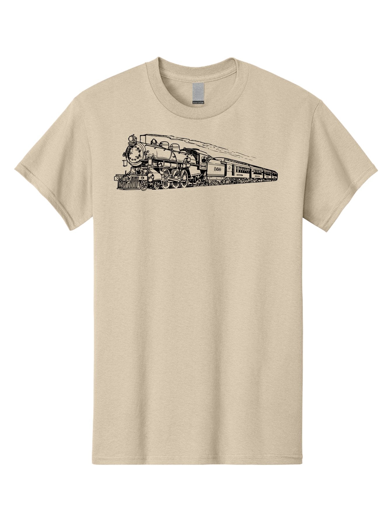 Steam-Locomotive-2524 Men'S Graphic Tee, 100% Cotton, Comfortable Casual Summer Wear, Machine Washable, Vintage Steam Train, Locomotive Engine, Railway Transportation, Nostalgic Travel, Classic Railroad, Historic Train, D51, 626, Aad809 7