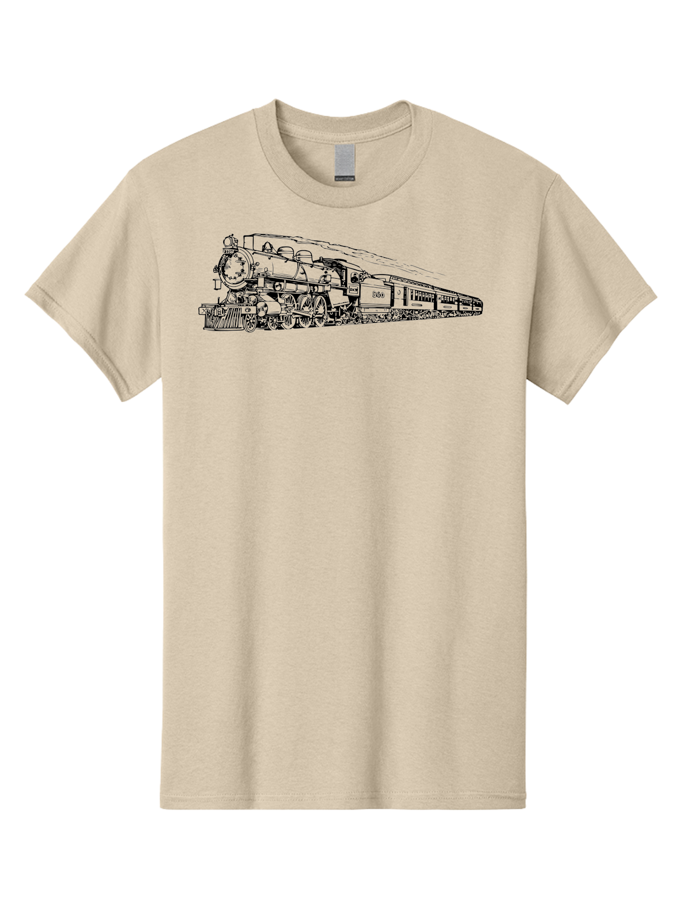 Steam-Locomotive-2524 Men'S Graphic Tee, 100% Cotton, Comfortable Casual Summer Wear, Machine Washable, Vintage Steam Train, Locomotive Engine, Railway Transportation, Nostalgic Travel, Classic Railroad, Historic Train, D51, 626, Aad809 25