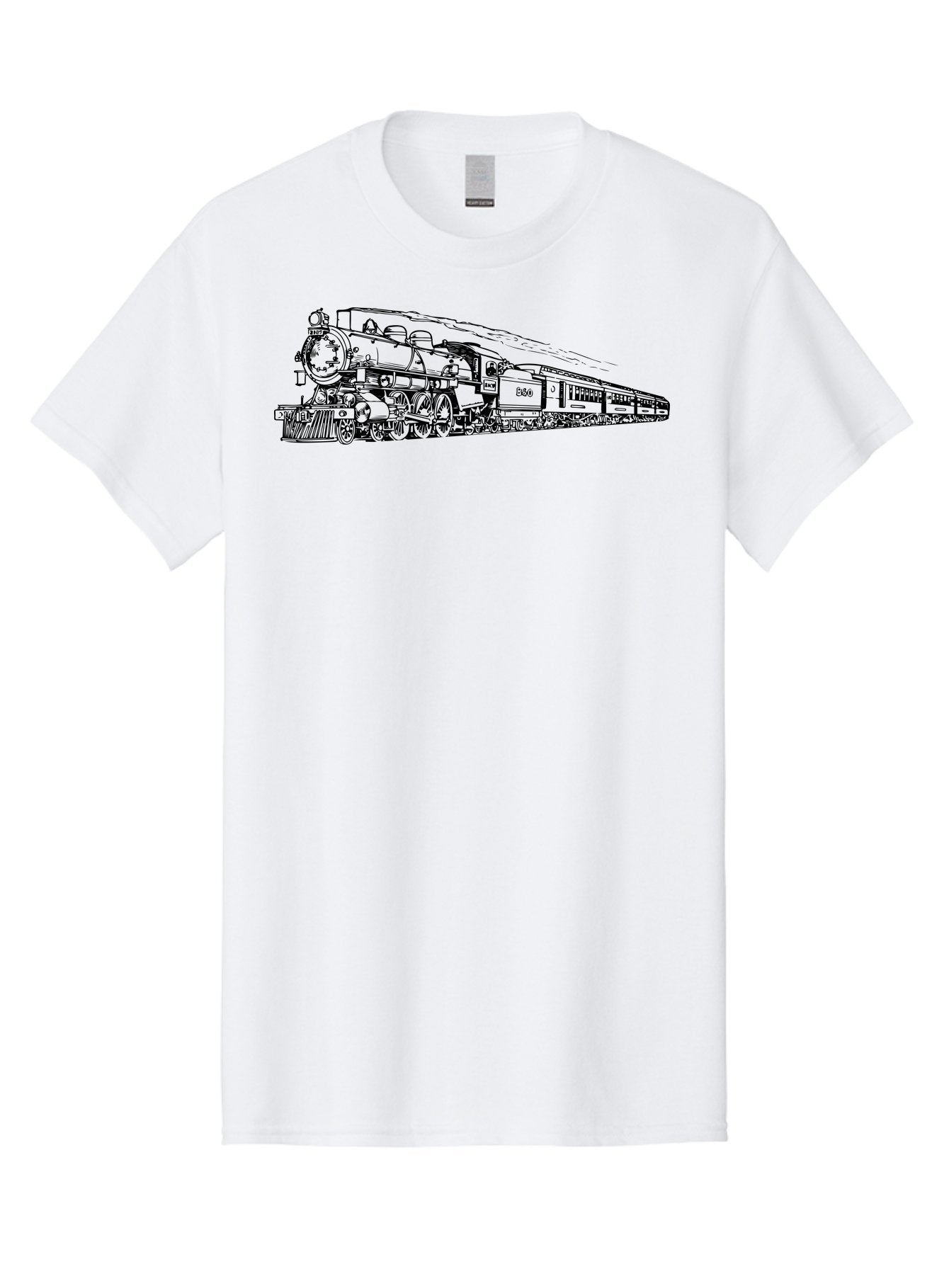 Steam-Locomotive-2524 Men'S Graphic Tee, 100% Cotton, Comfortable Casual Summer Wear, Machine Washable, Vintage Steam Train, Locomotive Engine, Railway Transportation, Nostalgic Travel, Classic Railroad, Historic Train, D51, 626, Aad809 6
