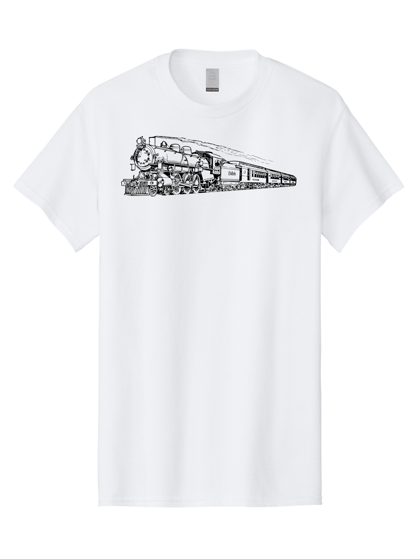 Steam-Locomotive-2524 Men'S Graphic Tee, 100% Cotton, Comfortable Casual Summer Wear, Machine Washable, Vintage Steam Train, Locomotive Engine, Railway Transportation, Nostalgic Travel, Classic Railroad, Historic Train, D51, 626, Aad809 13