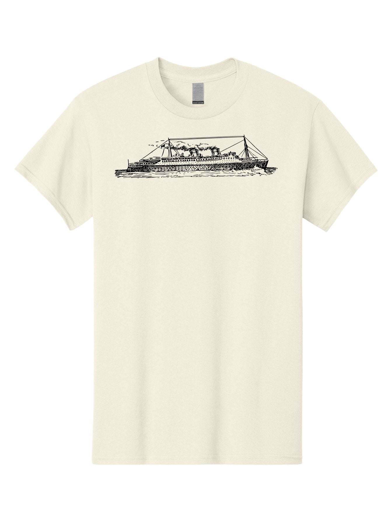 Steam-Ship Men'S Graphic Tee, 100% Cotton, Comfortable Casual Summer Wear, Machine Washable, Classic Ship, Vintage Vessel, Sailing Boat, Historical Maritime, Naval Architecture, Traditional Design, Old-World Charm, Retro Nautical, Aad810 10
