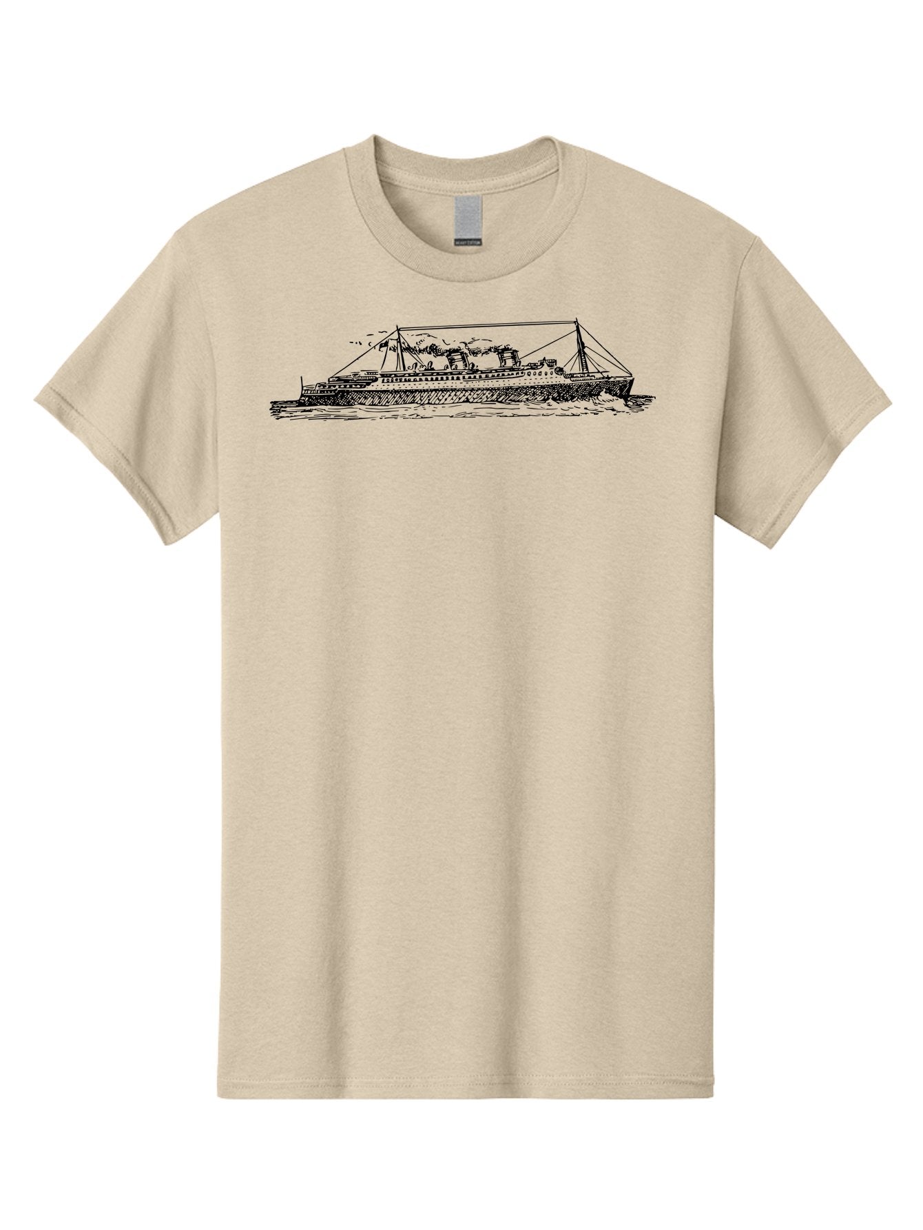 Steam-Ship Men'S Graphic Tee, 100% Cotton, Comfortable Casual Summer Wear, Machine Washable, Classic Ship, Vintage Vessel, Sailing Boat, Historical Maritime, Naval Architecture, Traditional Design, Old-World Charm, Retro Nautical, Aad810 5