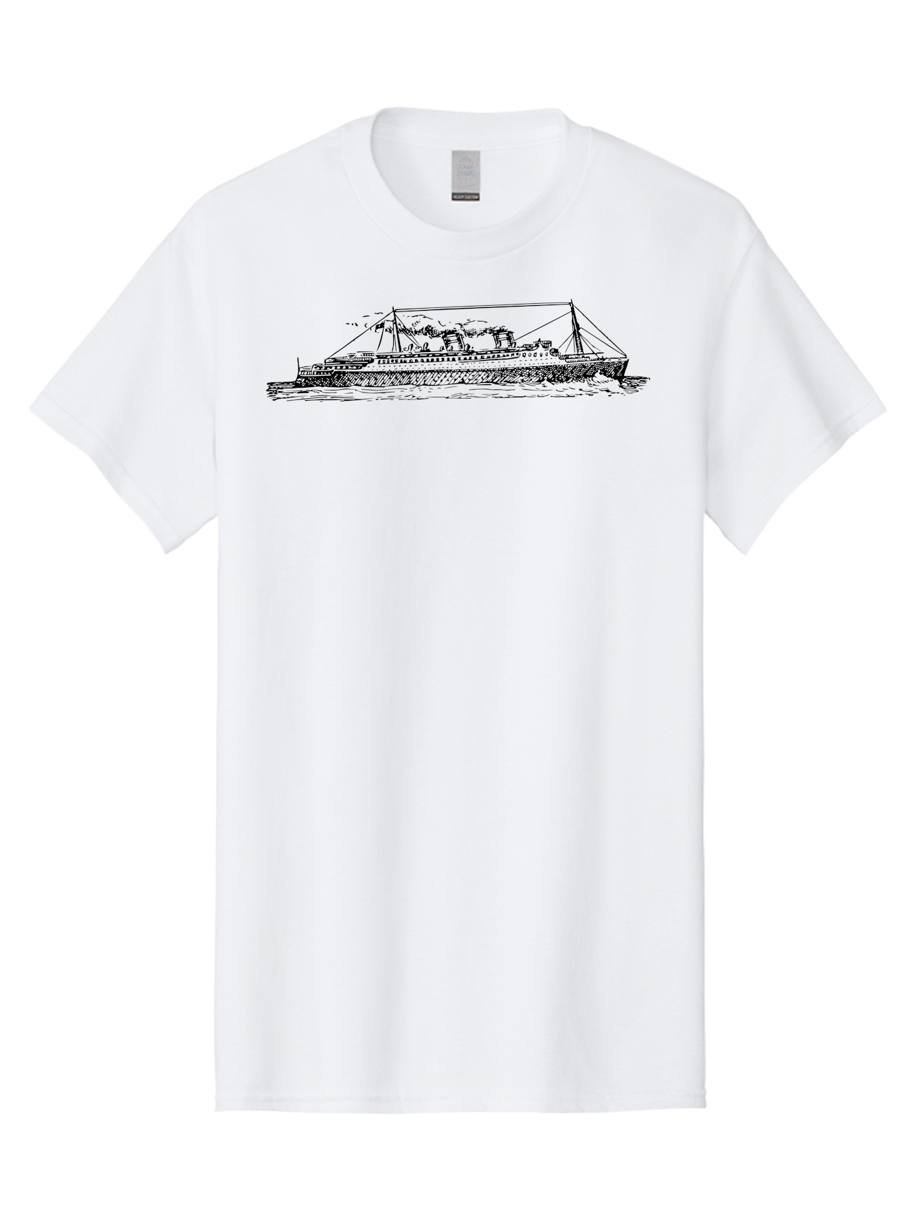 Steam-Ship Men'S Graphic Tee, 100% Cotton, Comfortable Casual Summer Wear, Machine Washable, Classic Ship, Vintage Vessel, Sailing Boat, Historical Maritime, Naval Architecture, Traditional Design, Old-World Charm, Retro Nautical, Aad810