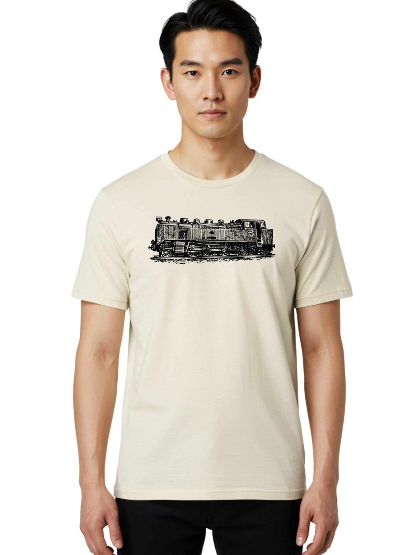 Steam-Train-1 Men'S Graphic Tee, 100% Cotton, Comfortable Casual Summer Wear, Machine Washable, Vintage Locomotive, Classic Train, Railway Nostalgia, Retro Transportation, Old-Fashioned Engine, Railway Heritage Aad811 17