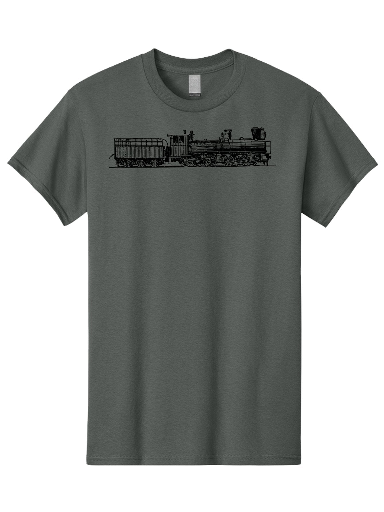 Steam-Train Men'S Graphic Tee, 100% Cotton, Comfortable Casual Summer Wear, Machine Washable, Vintage Locomotive, Train Engine, Steam Train, Railway Heritage, Classic Transport, Nostalgic Train, Railroad Nostalgia, Antique Locomotive Aad812