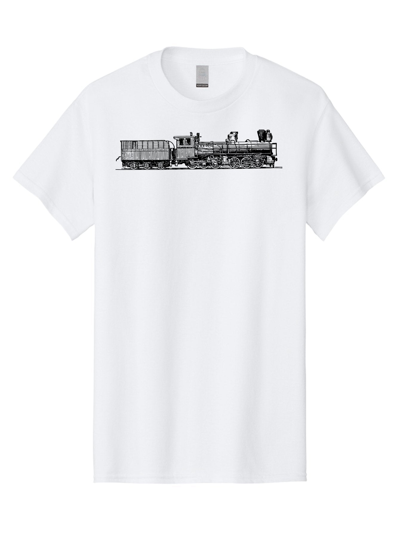 Steam-Train Men'S Graphic Tee, 100% Cotton, Comfortable Casual Summer Wear, Machine Washable, Vintage Locomotive, Train Engine, Steam Train, Railway Heritage, Classic Transport, Nostalgic Train, Railroad Nostalgia, Antique Locomotive Aad812 5