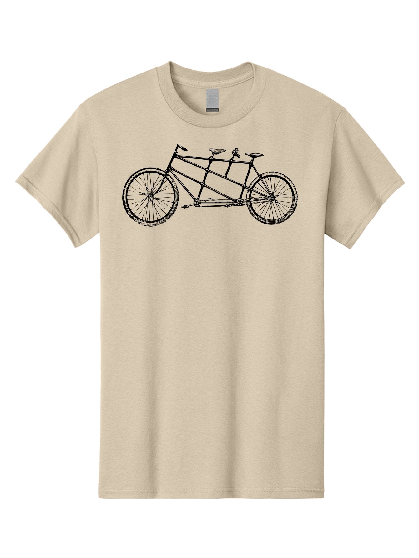 Tandem-Bicycle Men'S Graphic Tee, 100% Cotton, Comfortable Casual Summer Wear, Machine Washable, Tandem Bicycle, Double Bicycle, Cycling Duo, Partnership Ride, Team Cycling, Cycling Together, Bicycle For Two, Tandem Bike Design, Aad813