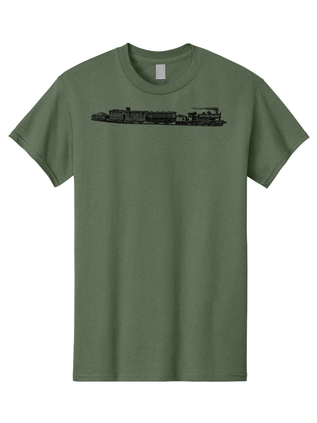 Train Men'S Graphic Tee, 100% Cotton, Comfortable Casual Summer Wear, Machine Washable, Railroad, Train, Steam Locomotive, Vintage Transportation, Classic Design, Nostalgic Travel, Iron Horse, Rail Travel Aad814