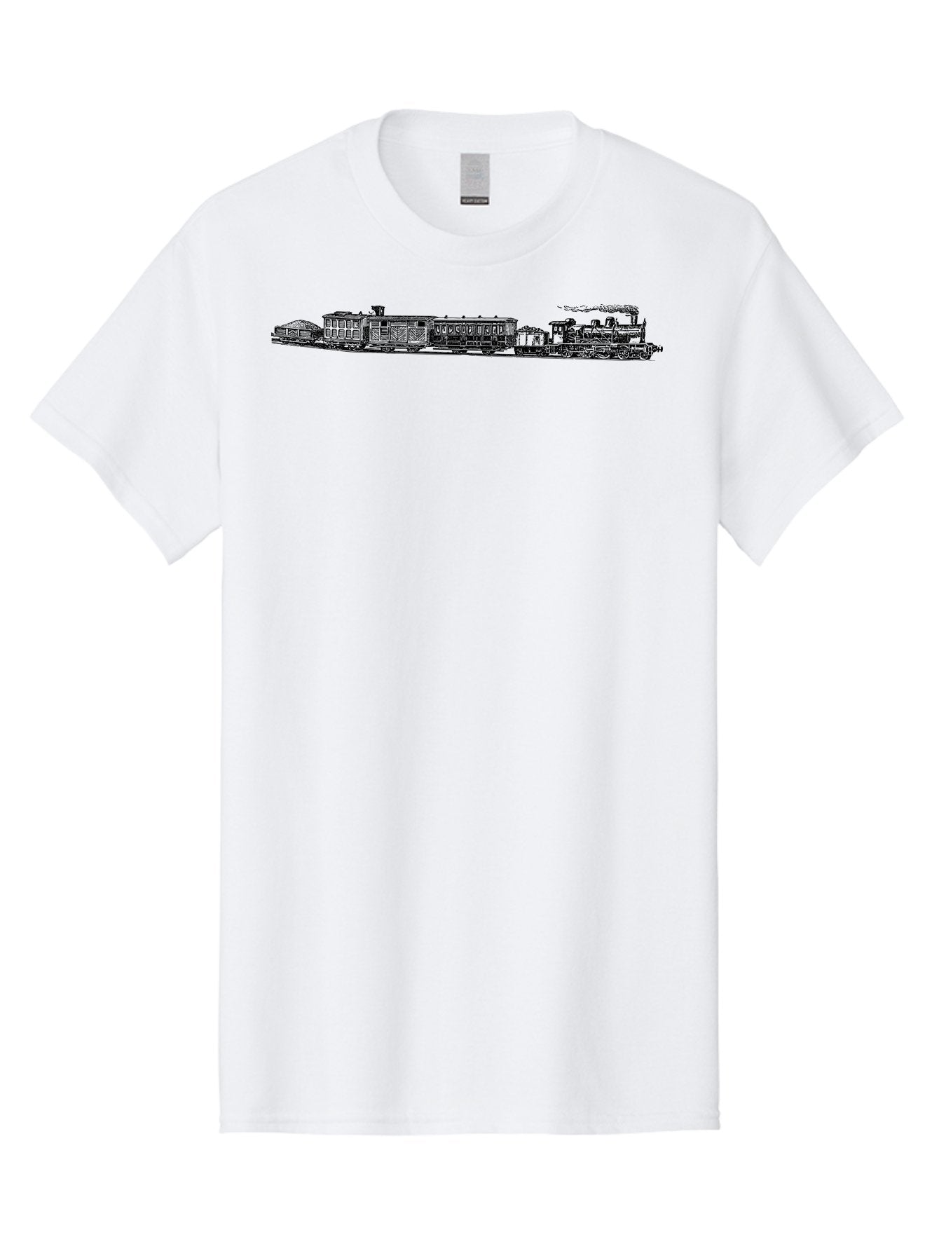 Train Men'S Graphic Tee, 100% Cotton, Comfortable Casual Summer Wear, Machine Washable, Railroad, Train, Steam Locomotive, Vintage Transportation, Classic Design, Nostalgic Travel, Iron Horse, Rail Travel Aad814 4
