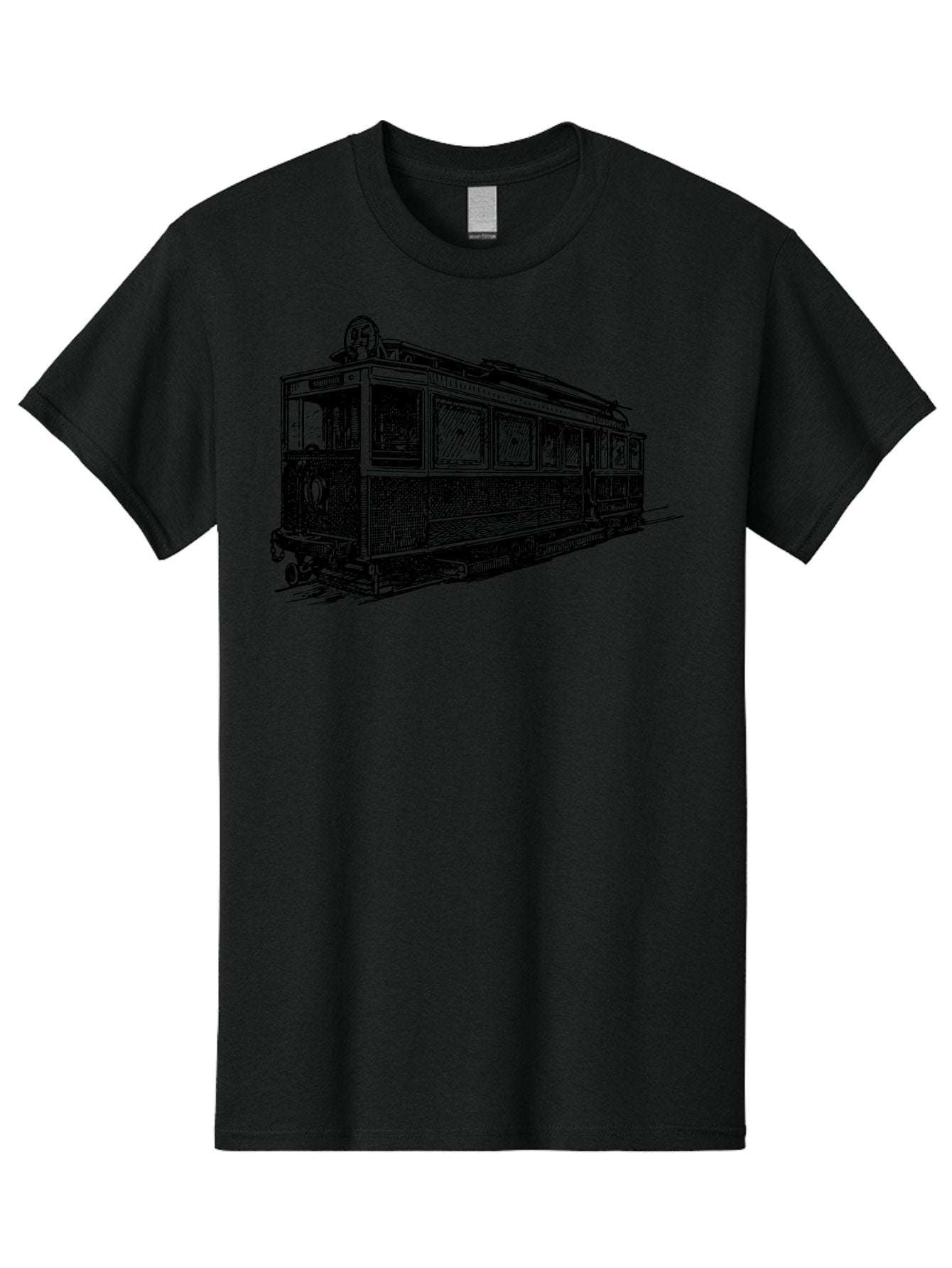 Tram-Car Men'S Graphic Tee, 100% Cotton, Comfortable Casual Summer Wear, Machine Washable, Vintage Trolley, Urban Transportation, Public Transit, Classic Vehicle, Electric Tram, Retro Style, Nostalgic Design, Tramway Aad815 7