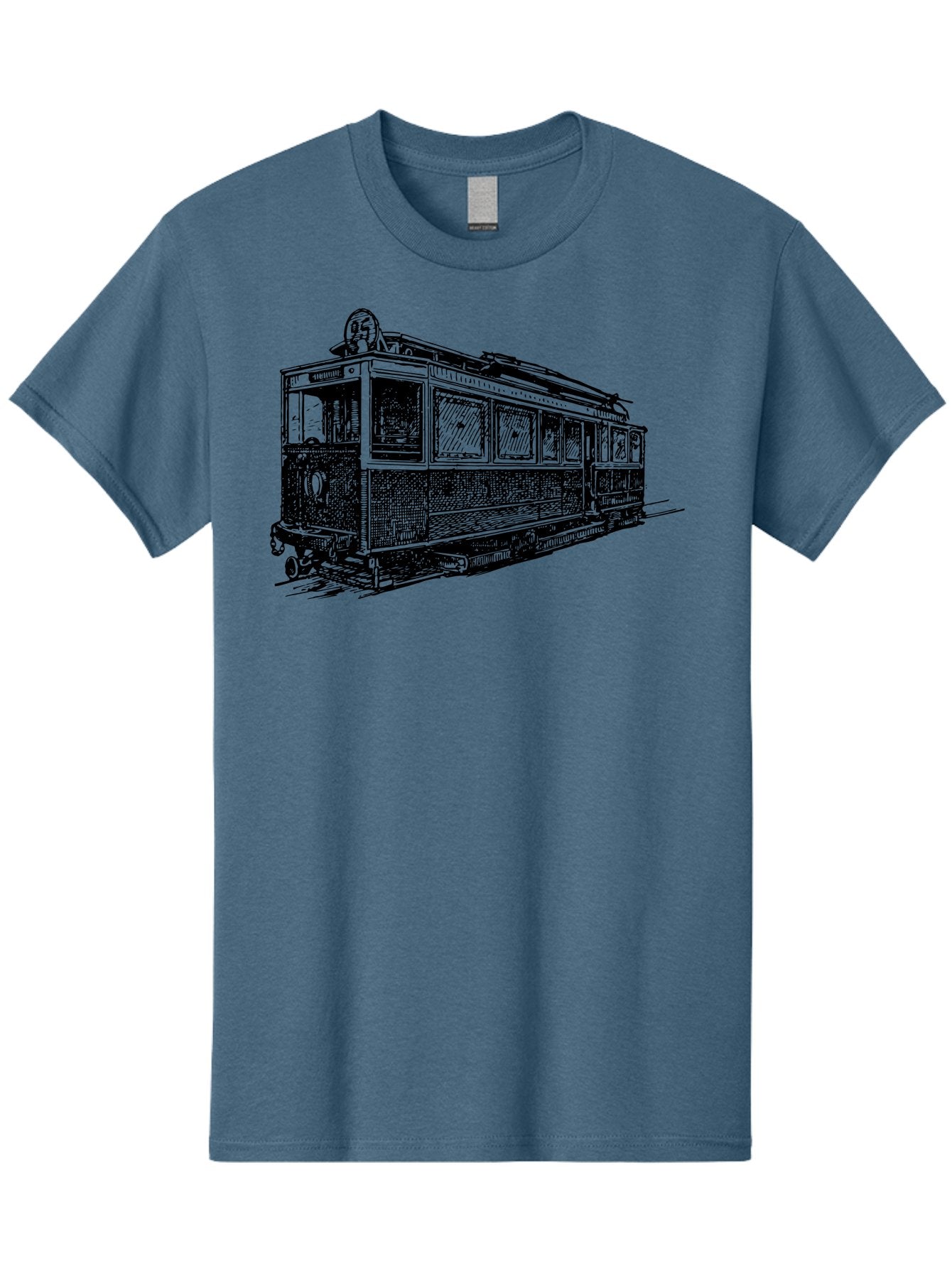 Tram-Car Men'S Graphic Tee, 100% Cotton, Comfortable Casual Summer Wear, Machine Washable, Vintage Trolley, Urban Transportation, Public Transit, Classic Vehicle, Electric Tram, Retro Style, Nostalgic Design, Tramway Aad815 6