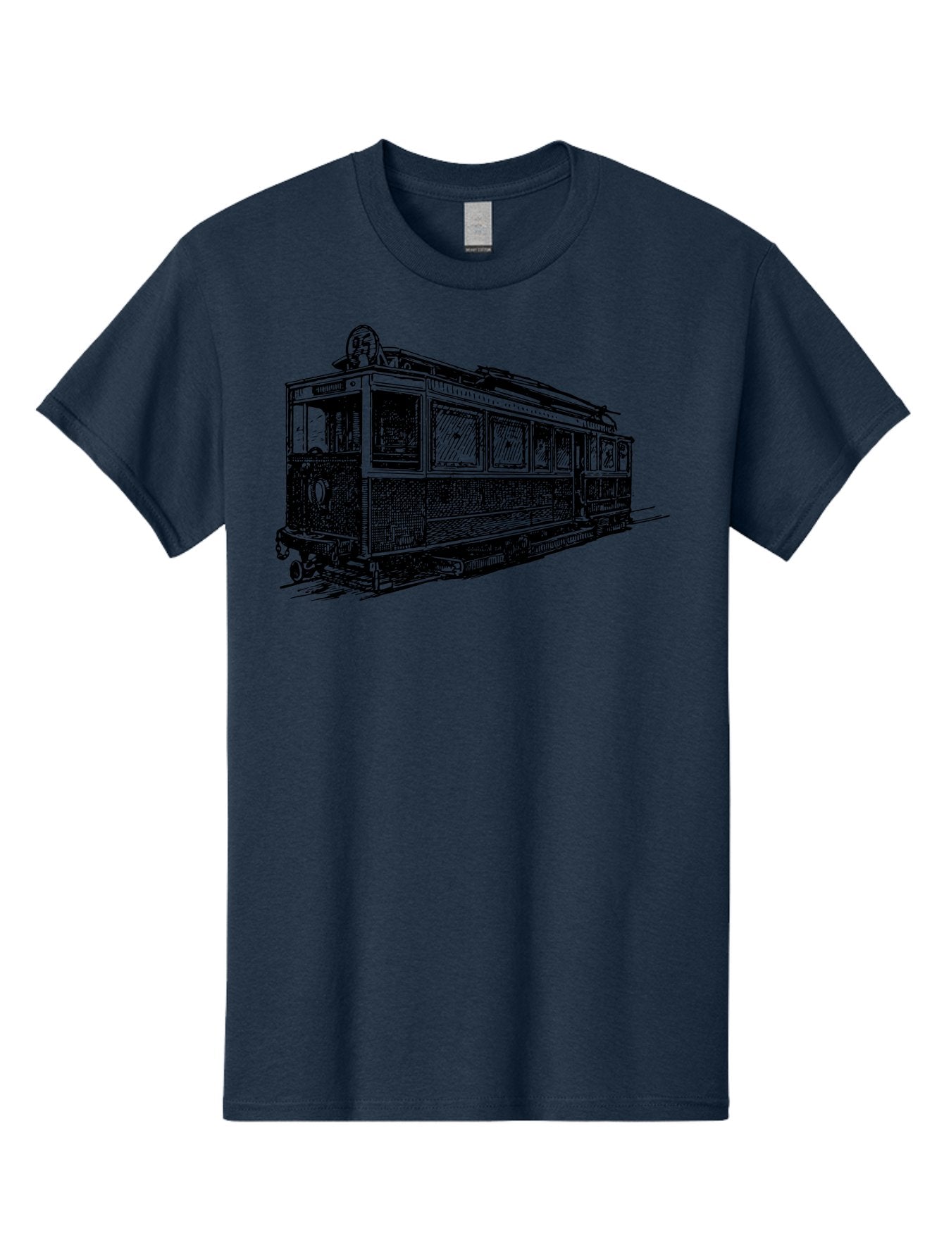 Tram-Car Men'S Graphic Tee, 100% Cotton, Comfortable Casual Summer Wear, Machine Washable, Vintage Trolley, Urban Transportation, Public Transit, Classic Vehicle, Electric Tram, Retro Style, Nostalgic Design, Tramway Aad815 12
