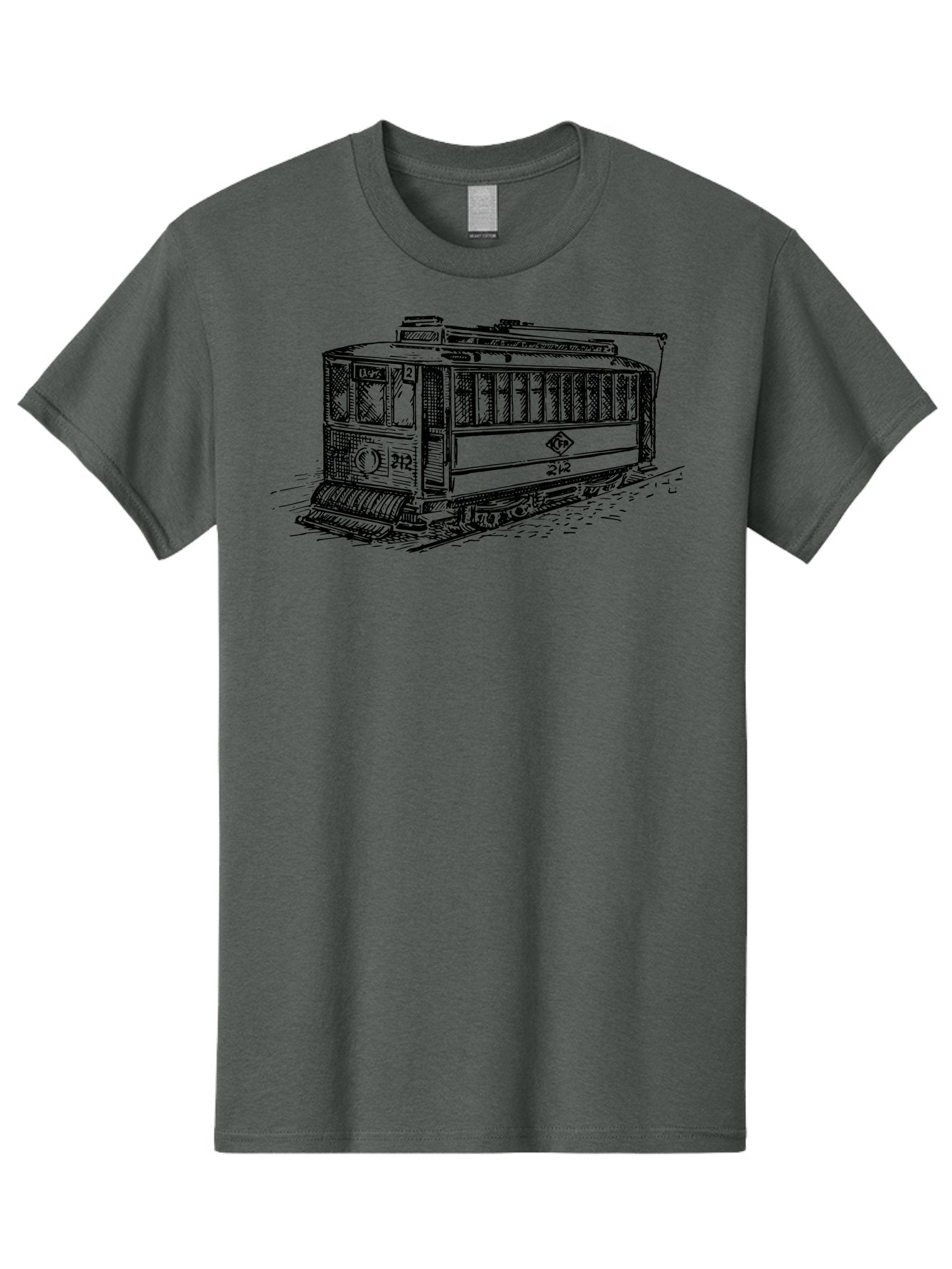 Trolley-Car-212 Men'S Graphic Tee, 100% Cotton, Comfortable Casual Summer Wear, Machine Washable, Vintage Trolley, Public Transportation, Urban Mobility, Classic Design, Railway System, Nostalgic Feel, Transportation Mode, 212 Aad816 9