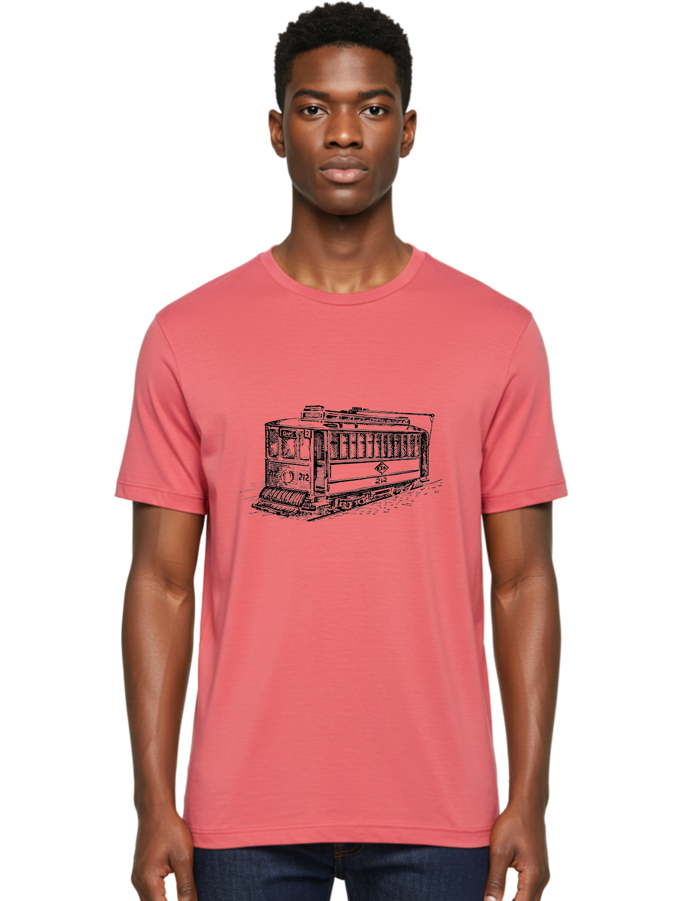Trolley-Car-212 Men'S Graphic Tee, 100% Cotton, Comfortable Casual Summer Wear, Machine Washable, Vintage Trolley, Public Transportation, Urban Mobility, Classic Design, Railway System, Nostalgic Feel, Transportation Mode, 212 Aad816 22