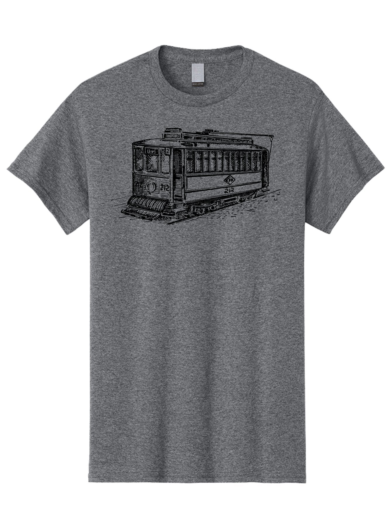 Trolley-Car-212 Men'S Graphic Tee, 100% Cotton, Comfortable Casual Summer Wear, Machine Washable, Vintage Trolley, Public Transportation, Urban Mobility, Classic Design, Railway System, Nostalgic Feel, Transportation Mode, 212 Aad816 3