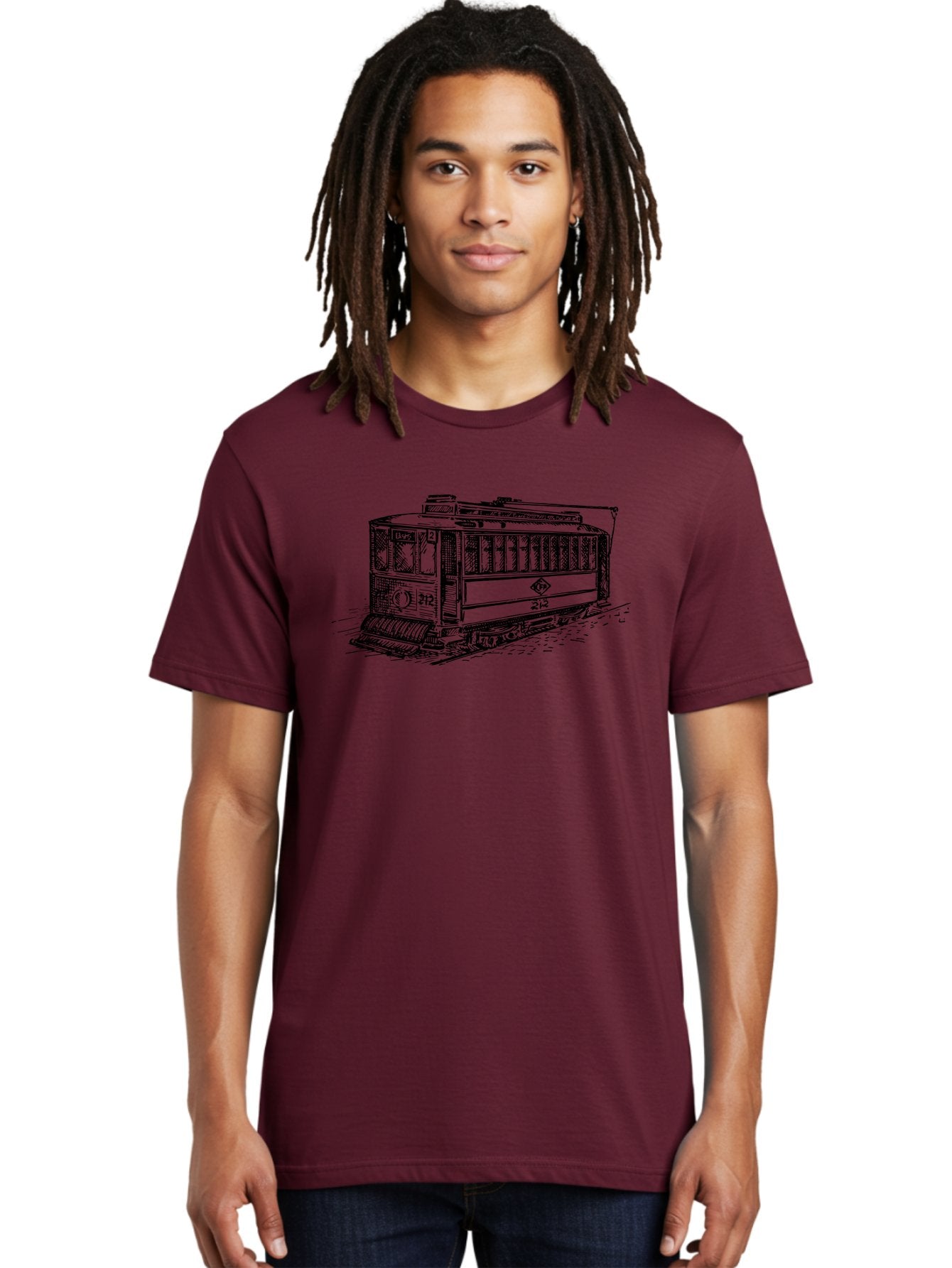 Trolley-Car-212 Men'S Graphic Tee, 100% Cotton, Comfortable Casual Summer Wear, Machine Washable, Vintage Trolley, Public Transportation, Urban Mobility, Classic Design, Railway System, Nostalgic Feel, Transportation Mode, 212 Aad816 16