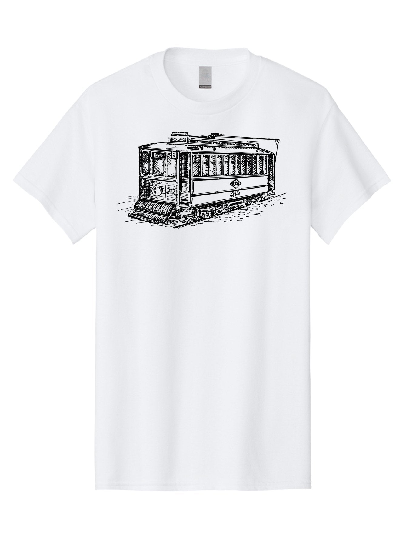 Trolley-Car-212 Men'S Graphic Tee, 100% Cotton, Comfortable Casual Summer Wear, Machine Washable, Vintage Trolley, Public Transportation, Urban Mobility, Classic Design, Railway System, Nostalgic Feel, Transportation Mode, 212 Aad816
