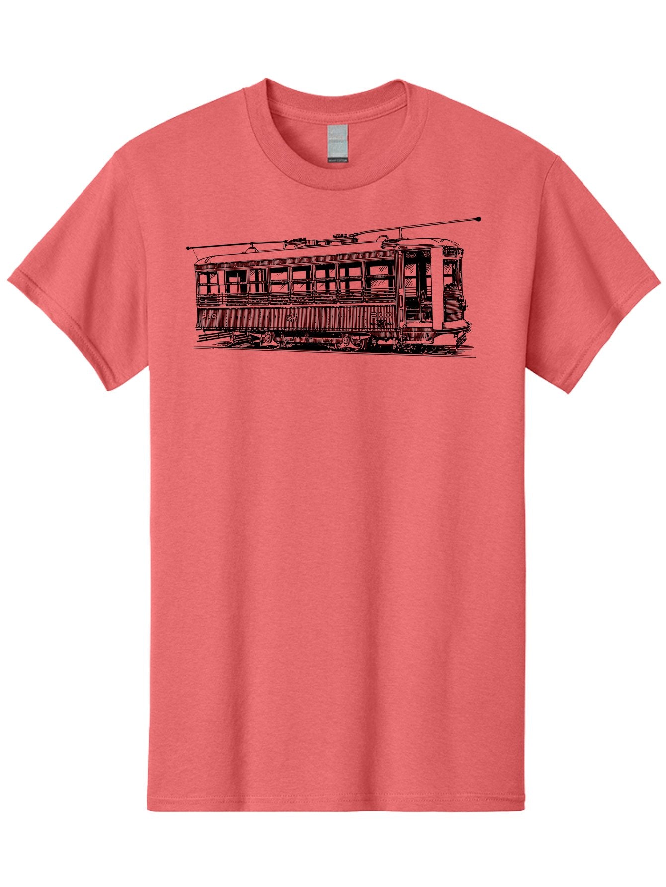 Trolley Men'S Graphic Tee, 100% Cotton, Comfortable Casual Summer Wear, Machine Washable, Vintage Trolley, Classic Transportation, Retro Streetcar, Urban Transit, Nostalgic Vehicle, Public Transportation, Historic Tram Aad817 7