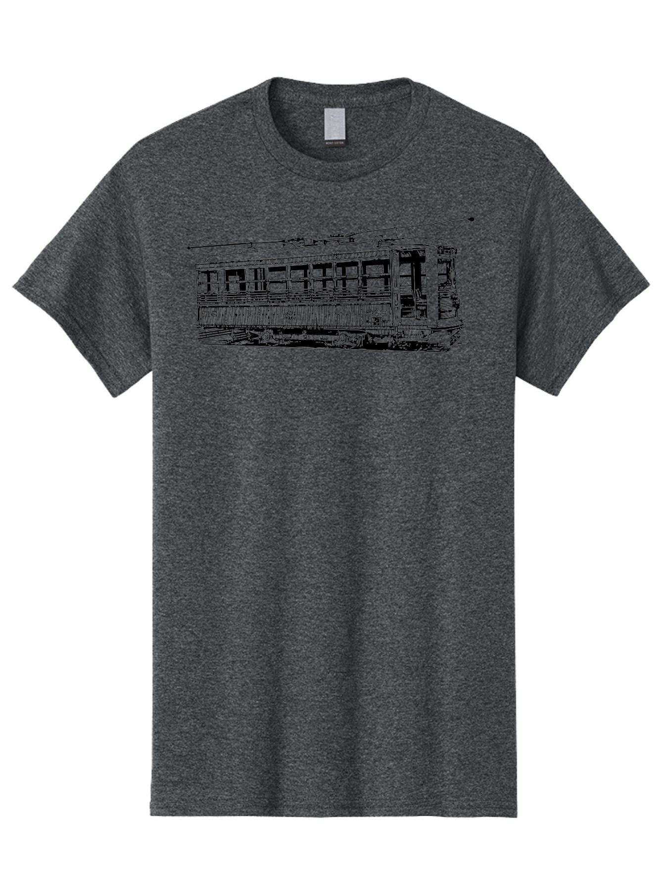 Trolley Men'S Graphic Tee, 100% Cotton, Comfortable Casual Summer Wear, Machine Washable, Vintage Trolley, Classic Transportation, Retro Streetcar, Urban Transit, Nostalgic Vehicle, Public Transportation, Historic Tram Aad817