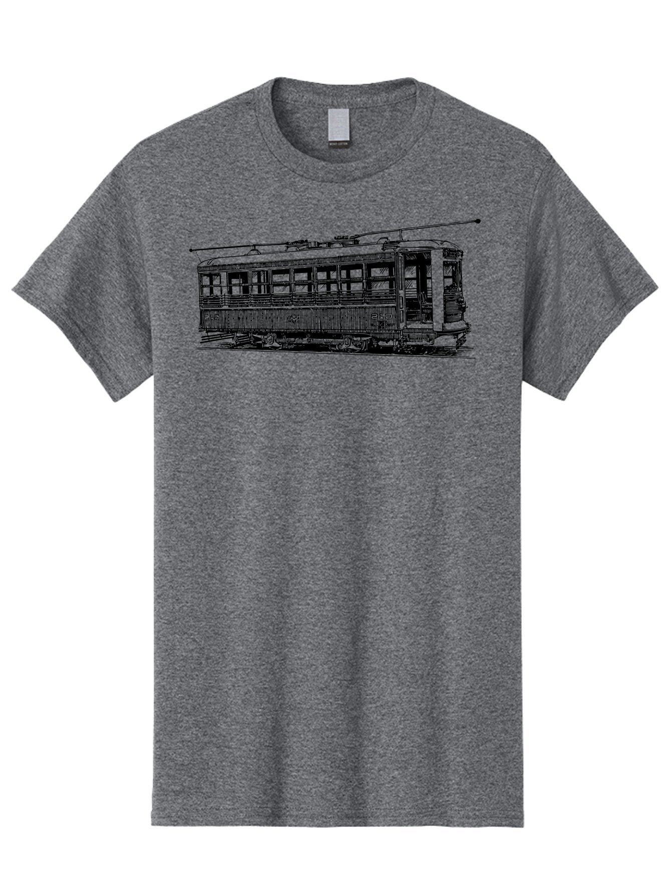 Trolley Men'S Graphic Tee, 100% Cotton, Comfortable Casual Summer Wear, Machine Washable, Vintage Trolley, Classic Transportation, Retro Streetcar, Urban Transit, Nostalgic Vehicle, Public Transportation, Historic Tram Aad817 3