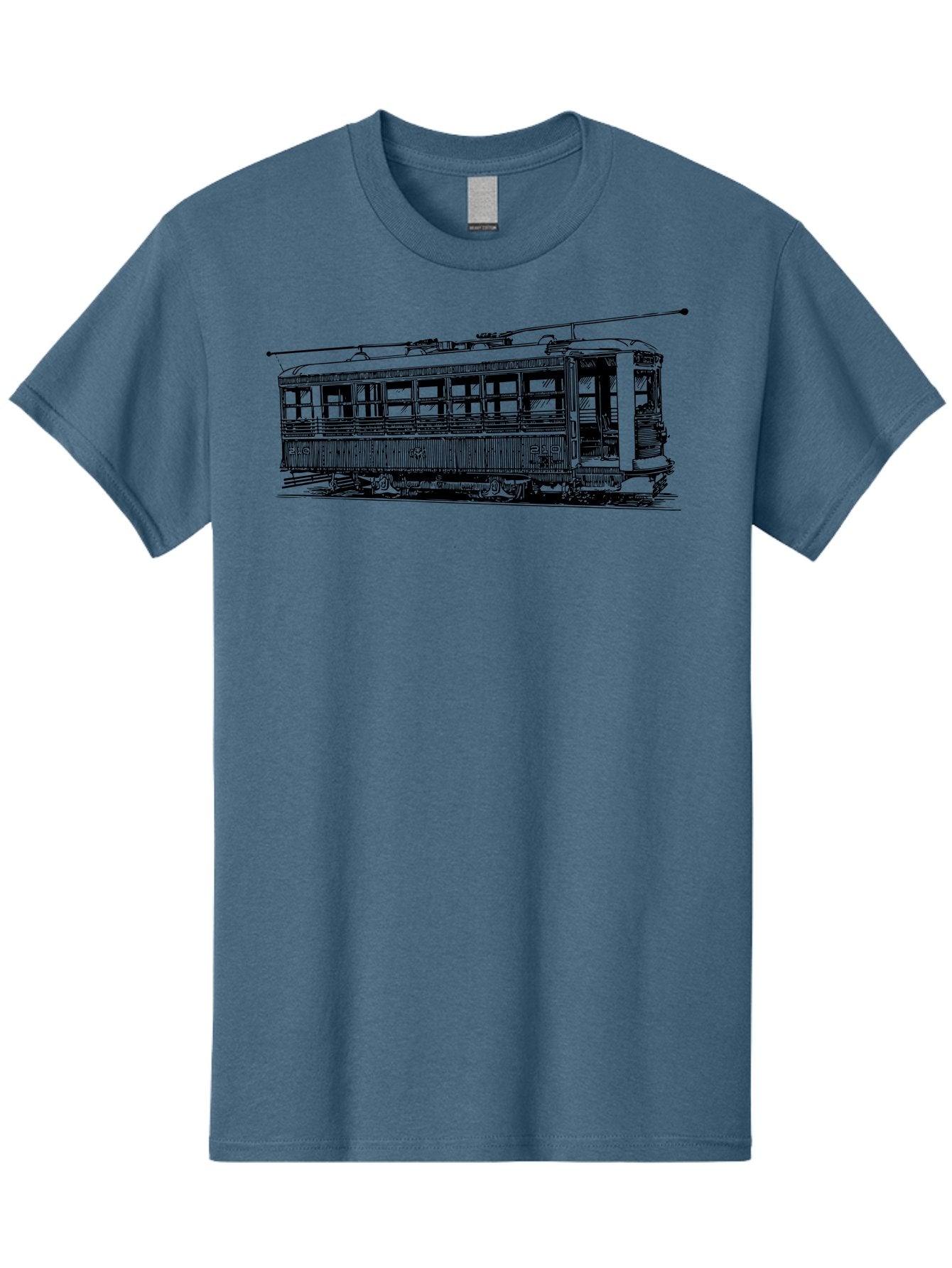 Trolley Men'S Graphic Tee, 100% Cotton, Comfortable Casual Summer Wear, Machine Washable, Vintage Trolley, Classic Transportation, Retro Streetcar, Urban Transit, Nostalgic Vehicle, Public Transportation, Historic Tram Aad817 4
