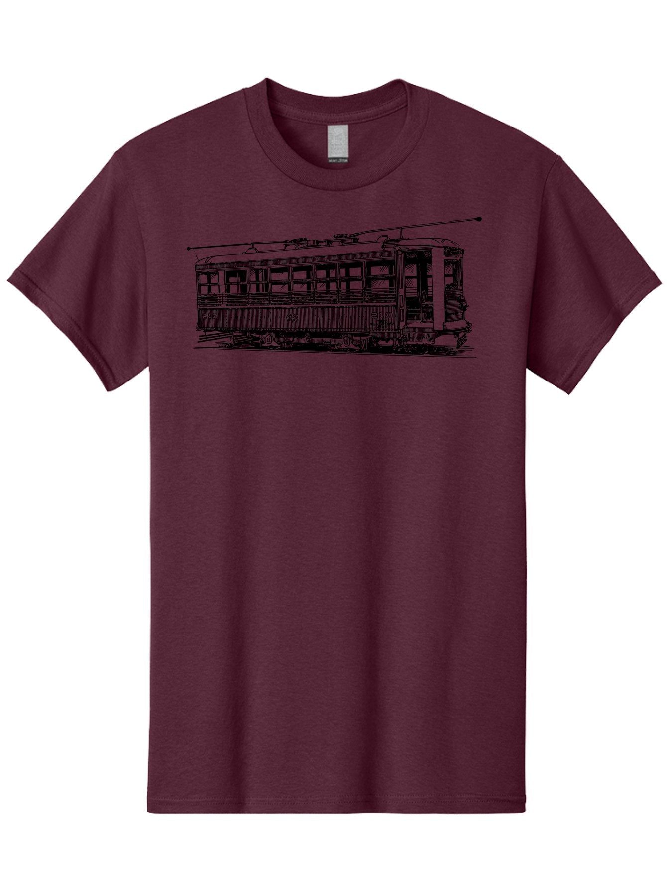 Trolley Men'S Graphic Tee, 100% Cotton, Comfortable Casual Summer Wear, Machine Washable, Vintage Trolley, Classic Transportation, Retro Streetcar, Urban Transit, Nostalgic Vehicle, Public Transportation, Historic Tram Aad817 9