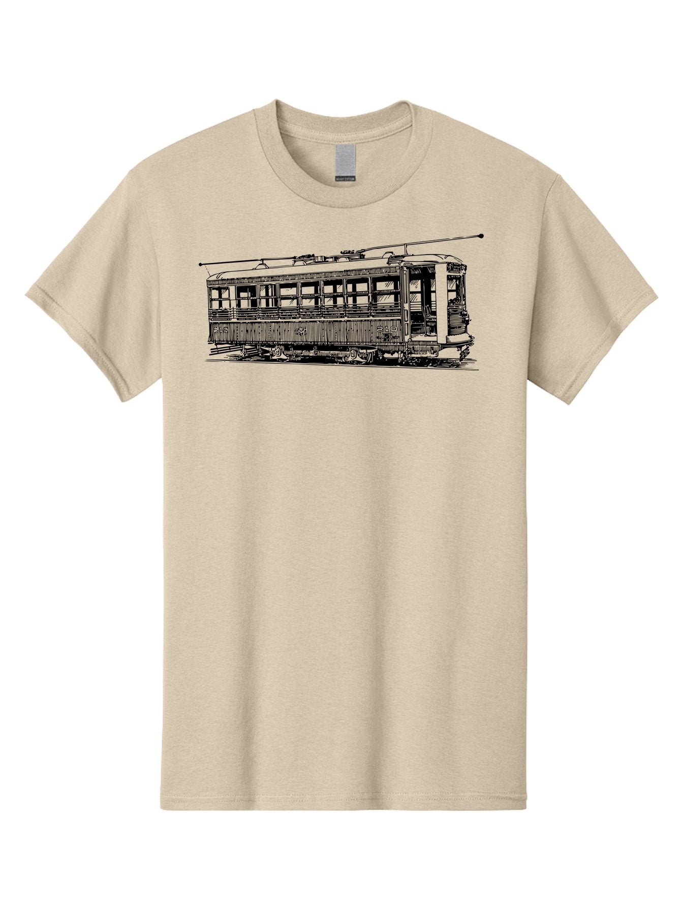 Trolley Men'S Graphic Tee, 100% Cotton, Comfortable Casual Summer Wear, Machine Washable, Vintage Trolley, Classic Transportation, Retro Streetcar, Urban Transit, Nostalgic Vehicle, Public Transportation, Historic Tram Aad817 14