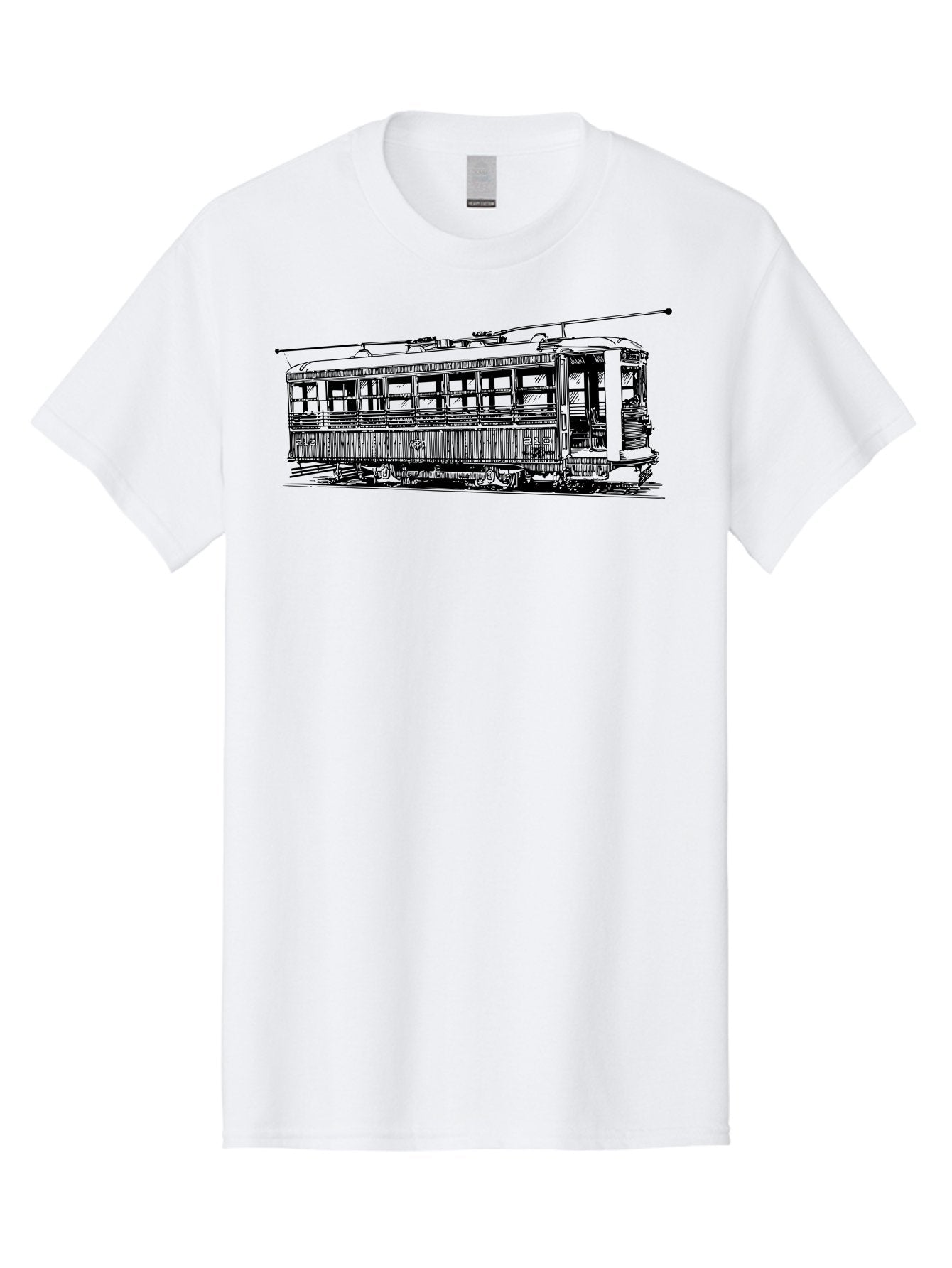 Trolley Men'S Graphic Tee, 100% Cotton, Comfortable Casual Summer Wear, Machine Washable, Vintage Trolley, Classic Transportation, Retro Streetcar, Urban Transit, Nostalgic Vehicle, Public Transportation, Historic Tram Aad817 10