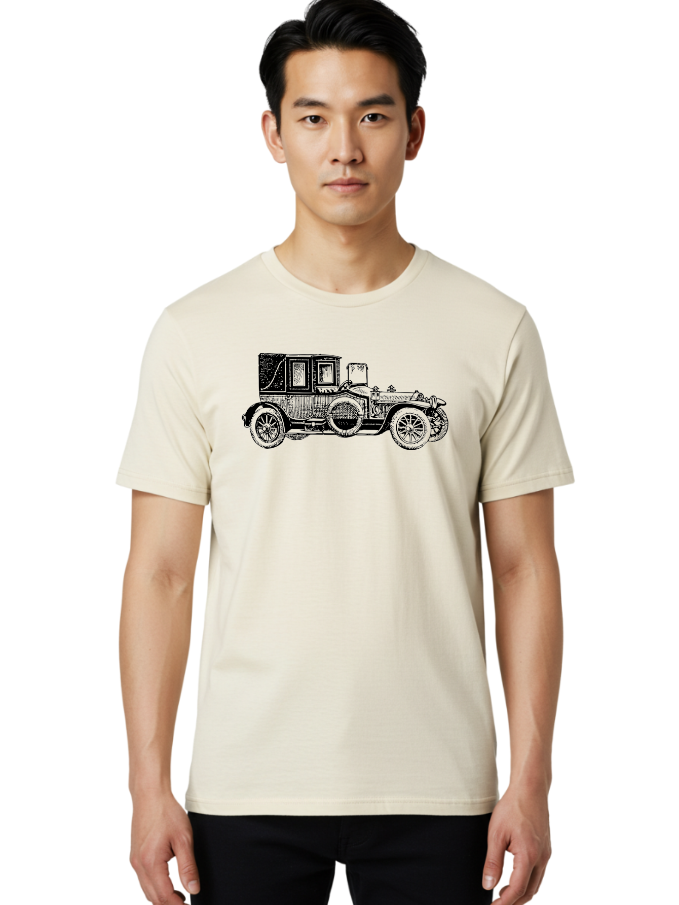 Vintage-Car-3 Men'S Graphic Tee, 100% Cotton, Comfortable Casual Summer Wear, Machine Washable, Vintage Car, Classic Automobile, Retro Vehicle, 1920 Ford Model T, Touring Car, Antique Car, Historical Vehicle, Old Car, Ford Model T Aad823 28