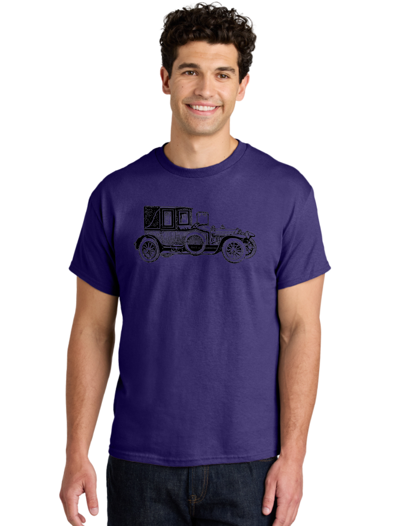 Vintage-Car-3 Men'S Graphic Tee, 100% Cotton, Comfortable Casual Summer Wear, Machine Washable, Vintage Car, Classic Automobile, Retro Vehicle, 1920 Ford Model T, Touring Car, Antique Car, Historical Vehicle, Old Car, Ford Model T Aad823 24