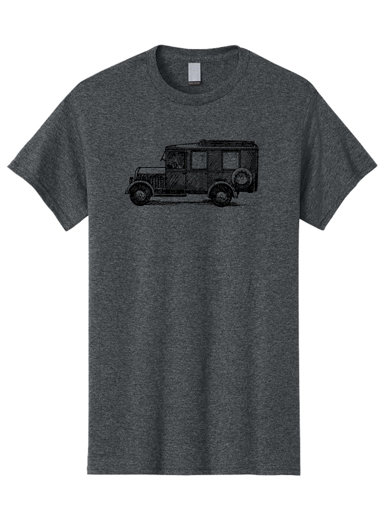 Vintage-Car-7 Men'S Graphic Tee, 100% Cotton, Comfortable Casual Summer Wear, Machine Washable, Vintage Car, Old Car, Classic Vehicle, Retro Automobile, Antique Car, Old-Fashioned Transportation, Monochrome Illustration, Simple Design Aad827 12
