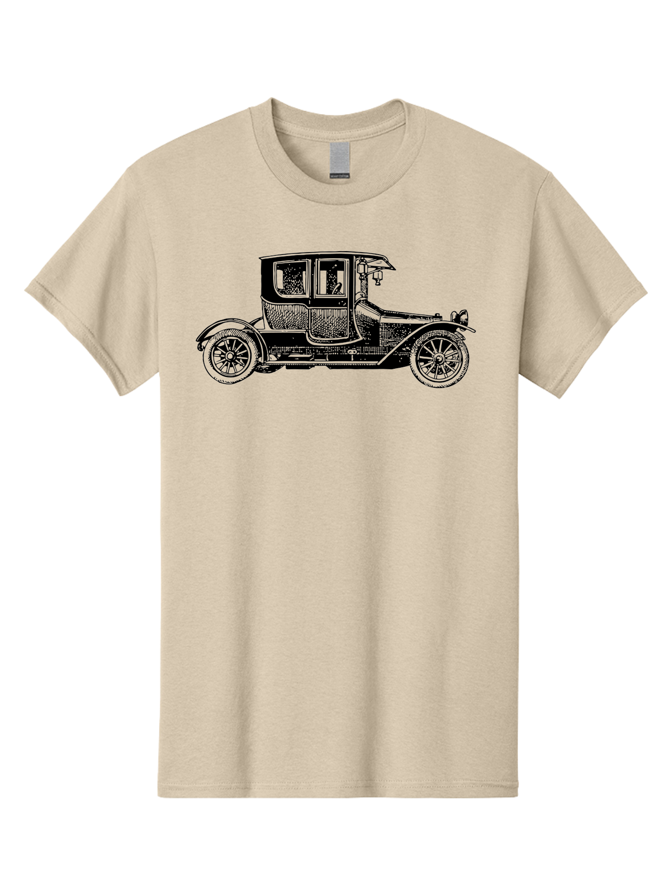 Vintage-Car-Illustration Men'S Graphic Tee, 100% Cotton, Comfortable Casual Summer Wear, Machine Washable, Vintage Automobile, Classic Car, Antique Vehicle, Old-Fashioned Transportation, Retro Car Design, Historical Vehicle, Old Car Aad828 19
