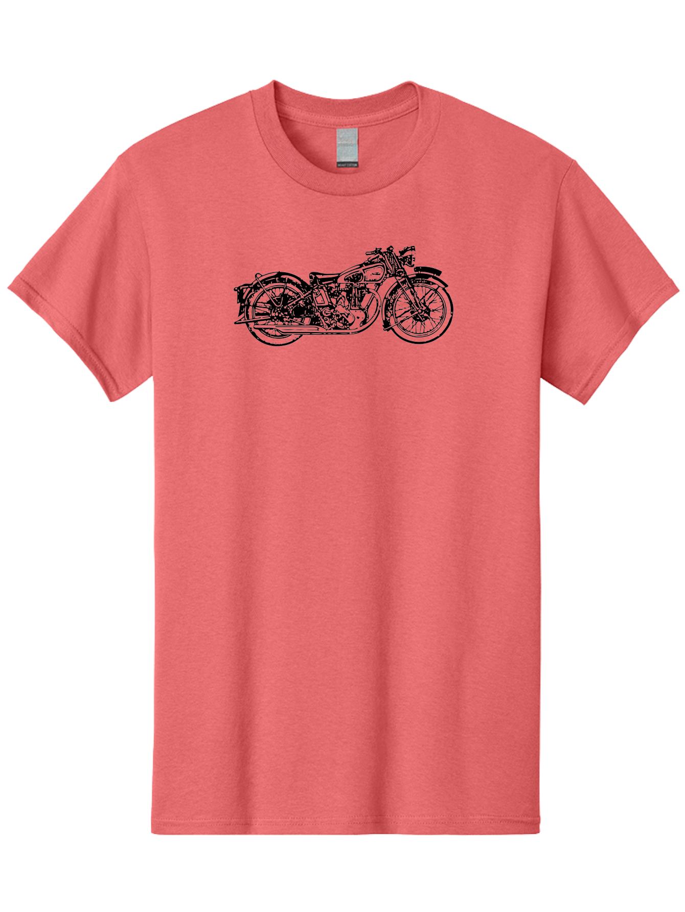 Vintage-Motorcycle Men'S Graphic Tee, 100% Cotton, Comfortable Casual Summer Wear, Machine Washable, Vintage Motorcycle, Classic Bike, Retro Vehicle, Nostalgic Ride, Antique Machinery, Motorcycle Enthusiast, Classic Design, Old-School Wheels Aad832 11