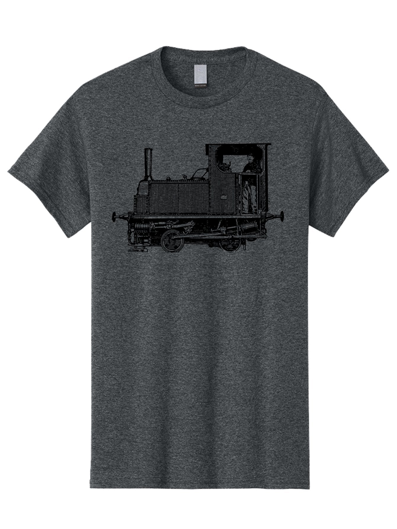 Vintage-Train-Engine Men'S Graphic Tee, 100% Cotton, Comfortable Casual Summer Wear, Machine Washable, Vintage Train, Steam Locomotive, Railway Transportation, Retro Engine, Conductor In Cab, Mechanical Details, Industrial Heritage, Aad834 9