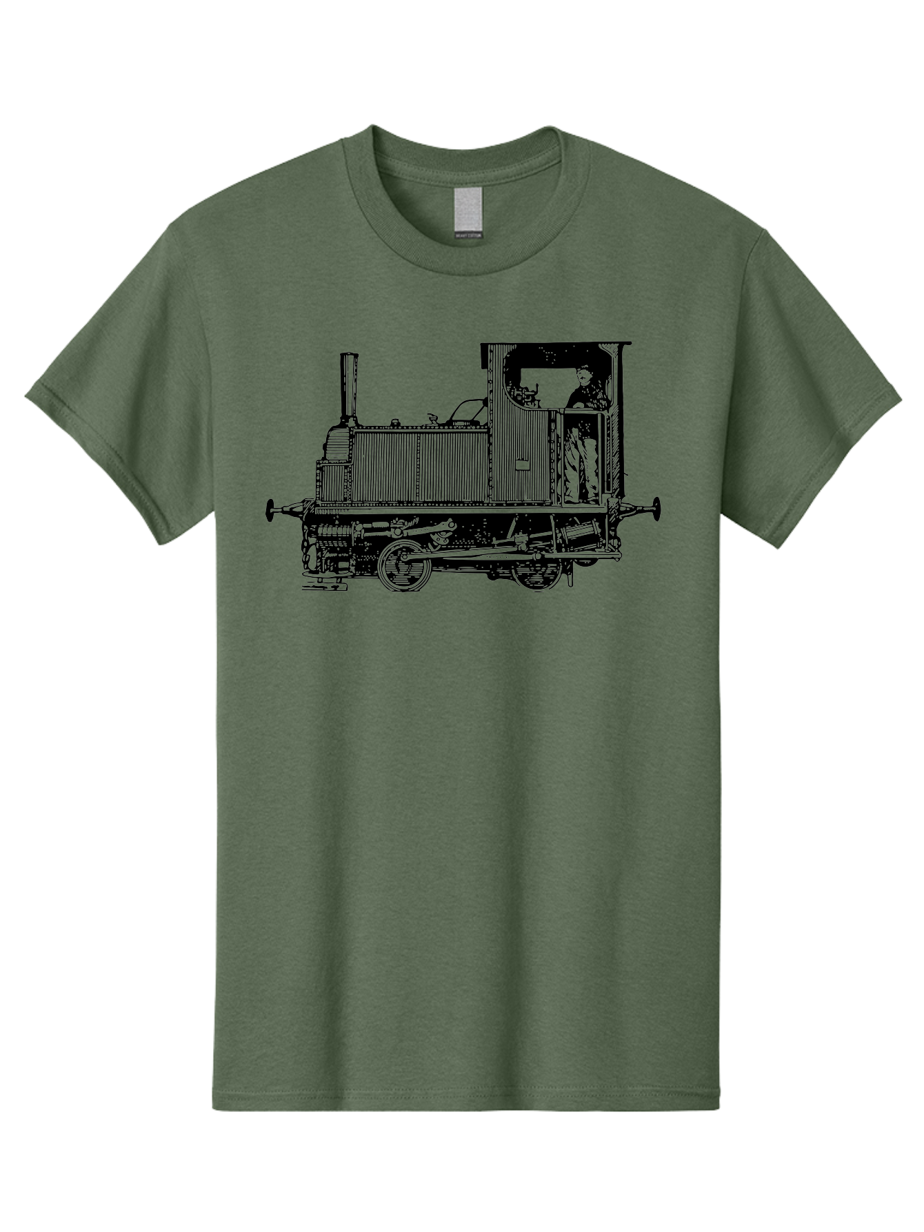 Vintage-Train-Engine Men'S Graphic Tee, 100% Cotton, Comfortable Casual Summer Wear, Machine Washable, Vintage Train, Steam Locomotive, Railway Transportation, Retro Engine, Conductor In Cab, Mechanical Details, Industrial Heritage, Aad834 3