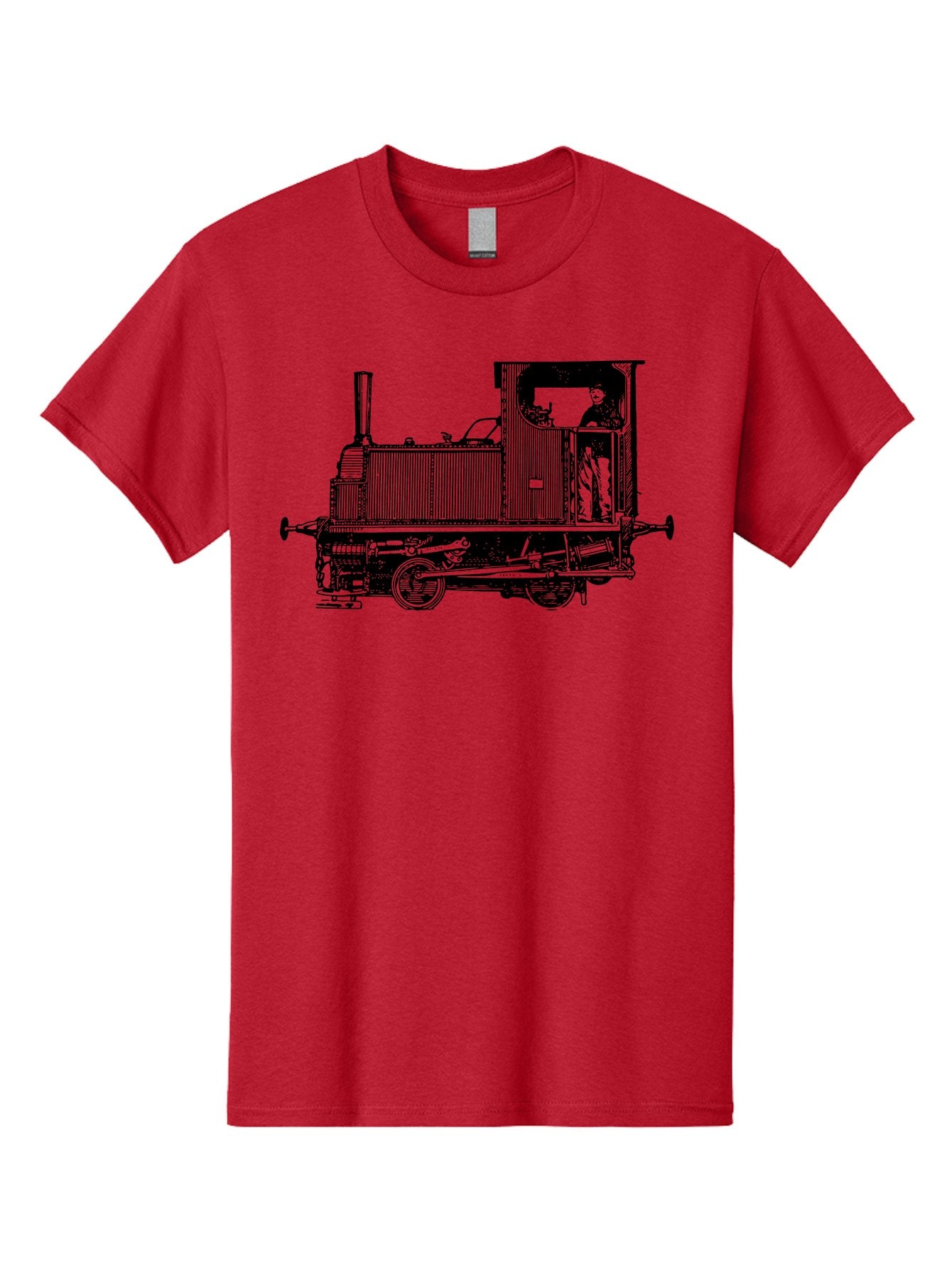 Vintage-Train-Engine Men'S Graphic Tee, 100% Cotton, Comfortable Casual Summer Wear, Machine Washable, Vintage Train, Steam Locomotive, Railway Transportation, Retro Engine, Conductor In Cab, Mechanical Details, Industrial Heritage, Aad834 10
