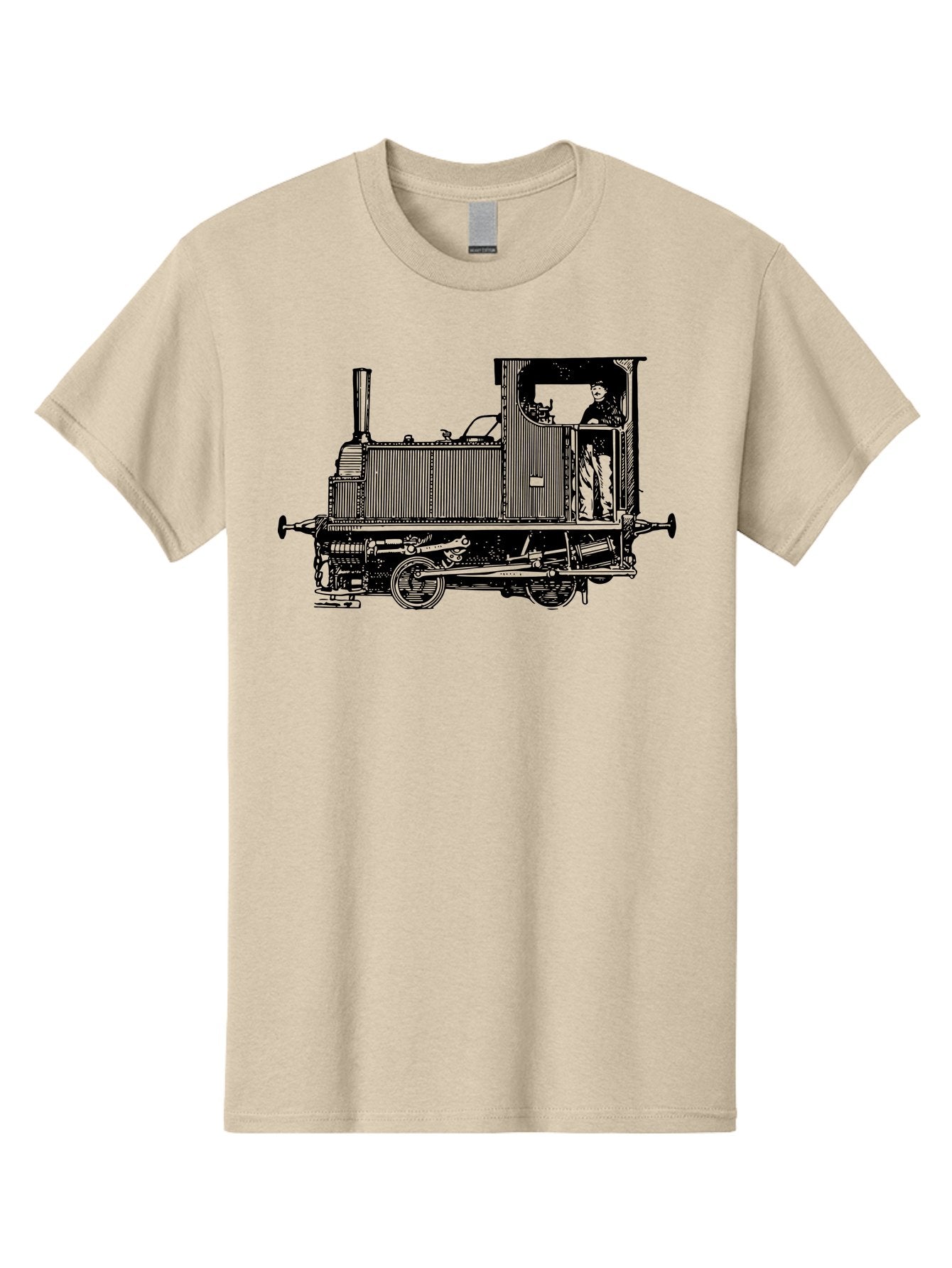 Vintage-Train-Engine Men'S Graphic Tee, 100% Cotton, Comfortable Casual Summer Wear, Machine Washable, Vintage Train, Steam Locomotive, Railway Transportation, Retro Engine, Conductor In Cab, Mechanical Details, Industrial Heritage, Aad834 5