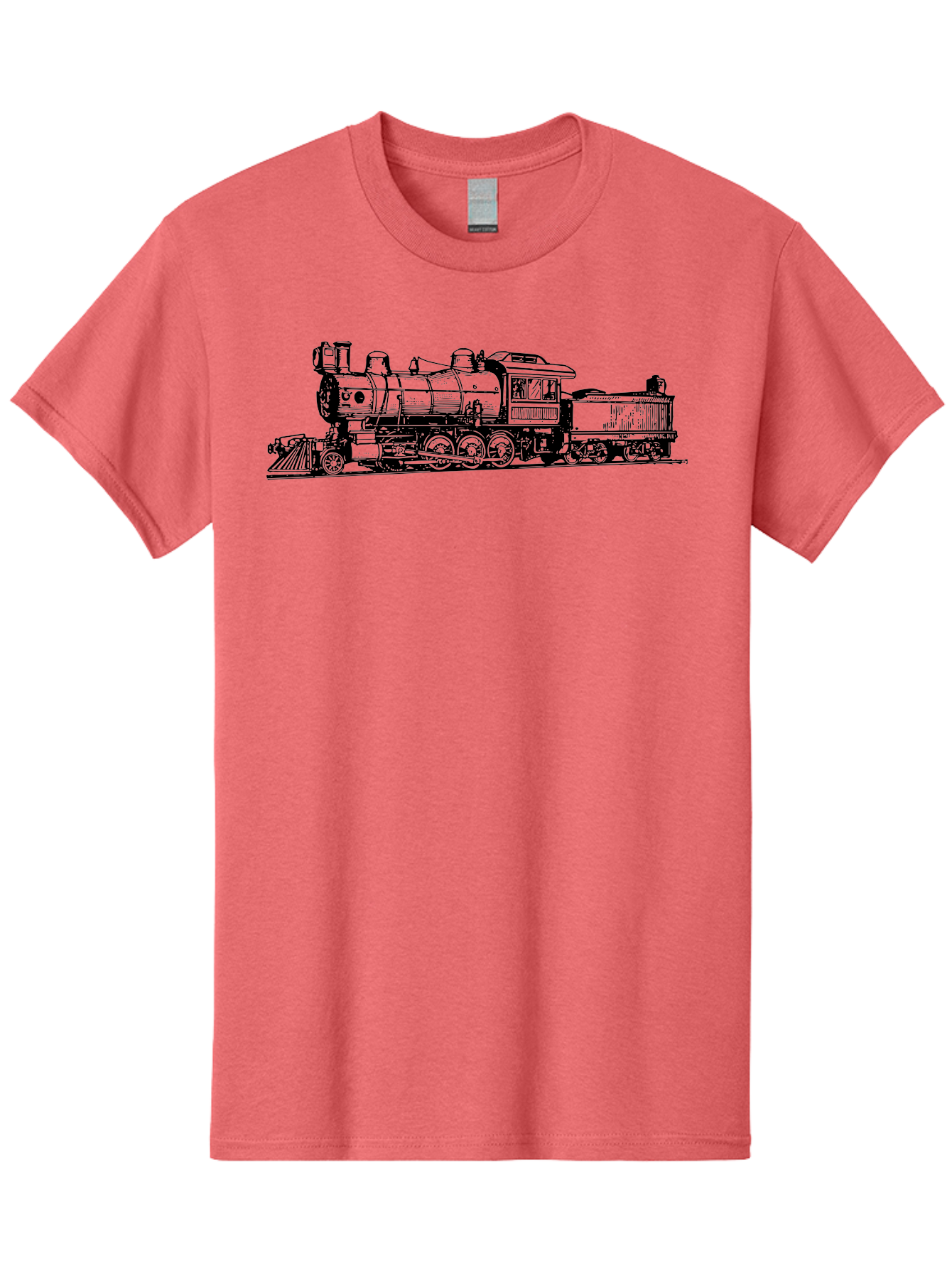 Vintage-Train Men'S Graphic Tee, 100% Cotton, Comfortable Casual Summer Wear, Machine Washable, Vintage Steam Train, Classic Locomotive, Railroad Transportation, Nostalgic Train, Retro Railway, Old-Fashioned Train Engine Aad835 29