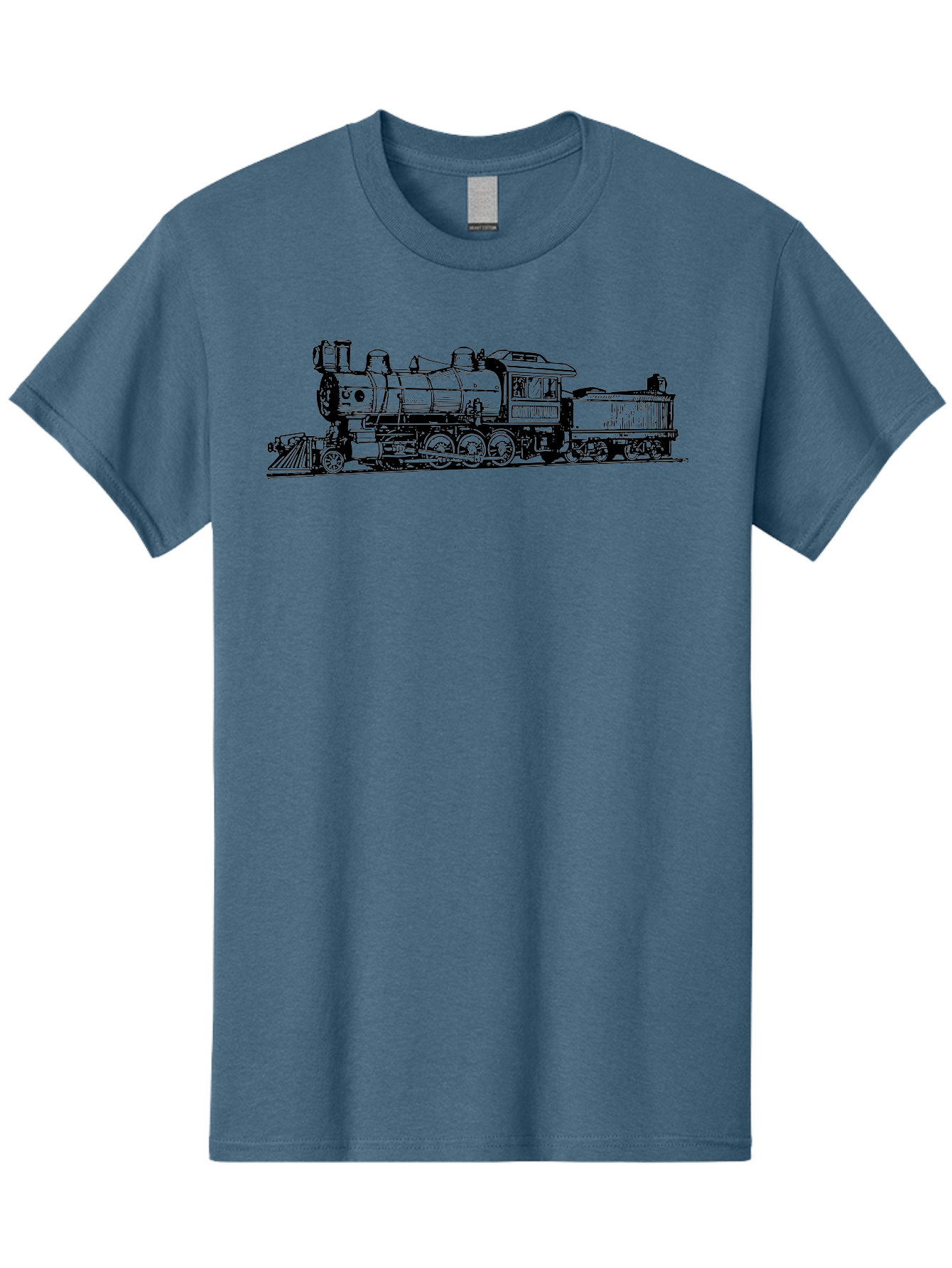 Vintage-Train Men'S Graphic Tee, 100% Cotton, Comfortable Casual Summer Wear, Machine Washable, Vintage Steam Train, Classic Locomotive, Railroad Transportation, Nostalgic Train, Retro Railway, Old-Fashioned Train Engine Aad835