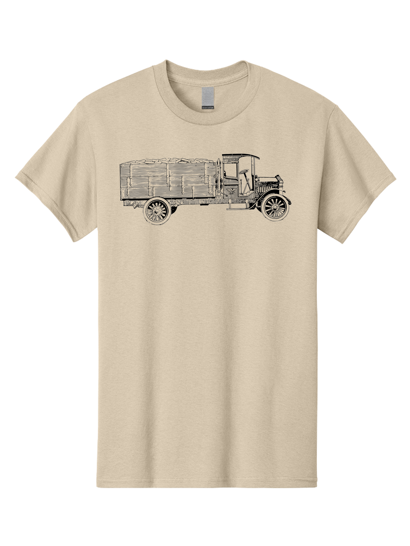 Vintage-Truck-2 Men'S Graphic Tee, 100% Cotton, Comfortable Casual Summer Wear, Machine Washable, Vintage Truck, Classic Vehicle, Wooden Crates, Old Truck Design, Antique Transportation, Retro Automobile, Nostalgic Truck Aad837 7