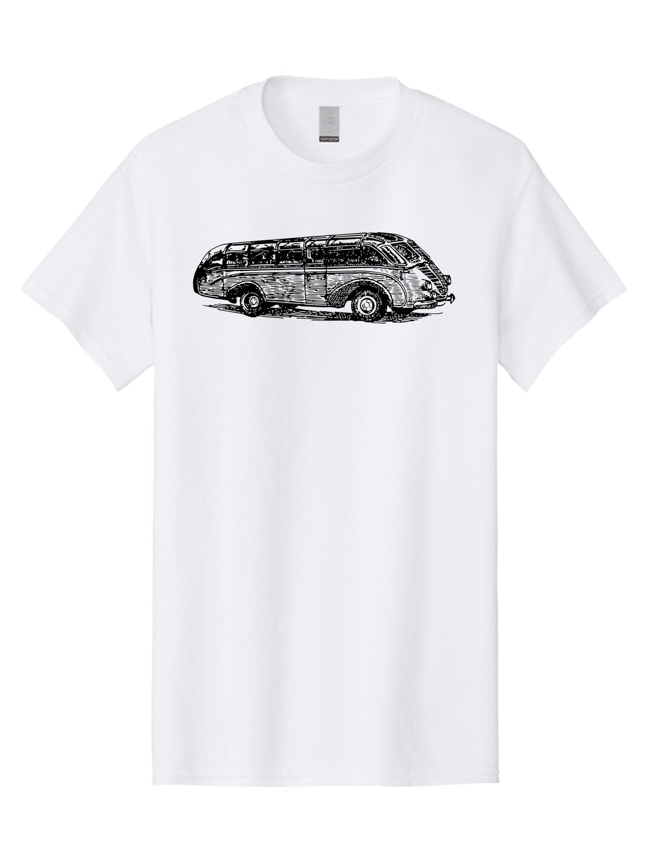 Vw-Bus Men'S Graphic Tee, 100% Cotton, Comfortable Casual Summer Wear, Machine Washable, Vintage Vw Bus, Retro Vehicle, Classic Car Illustration, Nostalgic Design, Sketch Art, Van Life, Travel Inspiration Aad839