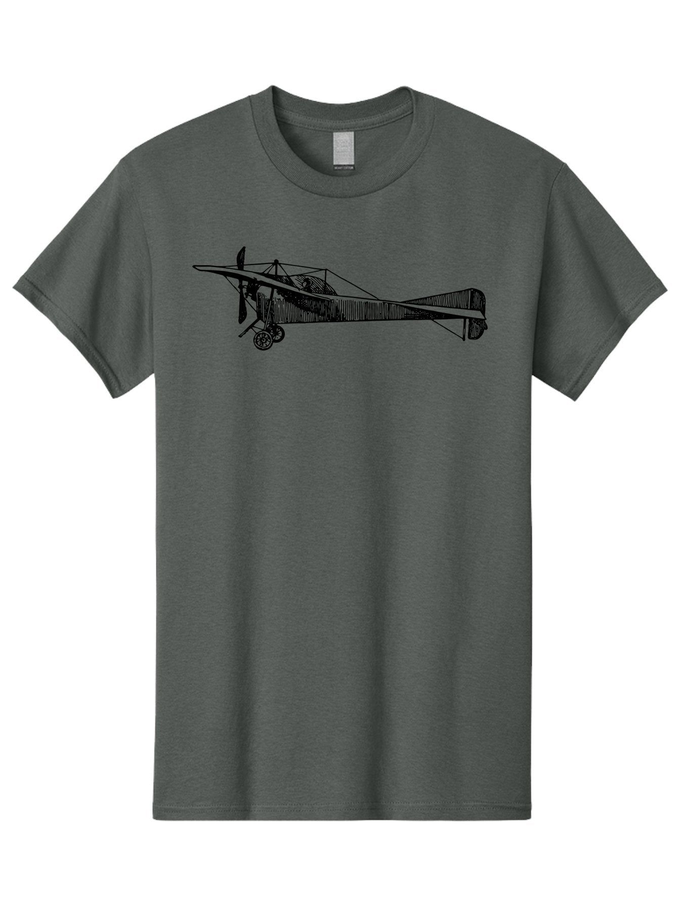 Wwi-Biplane Men'S Graphic Tee, 100% Cotton, Comfortable Casual Summer Wear, Machine Washable, Vintage Biplane, Old Airplane, Historical Aircraft, Classic Aviation, Retro Flying Machine, Nostalgic Design, Wooden Aircraft, Aad840 15