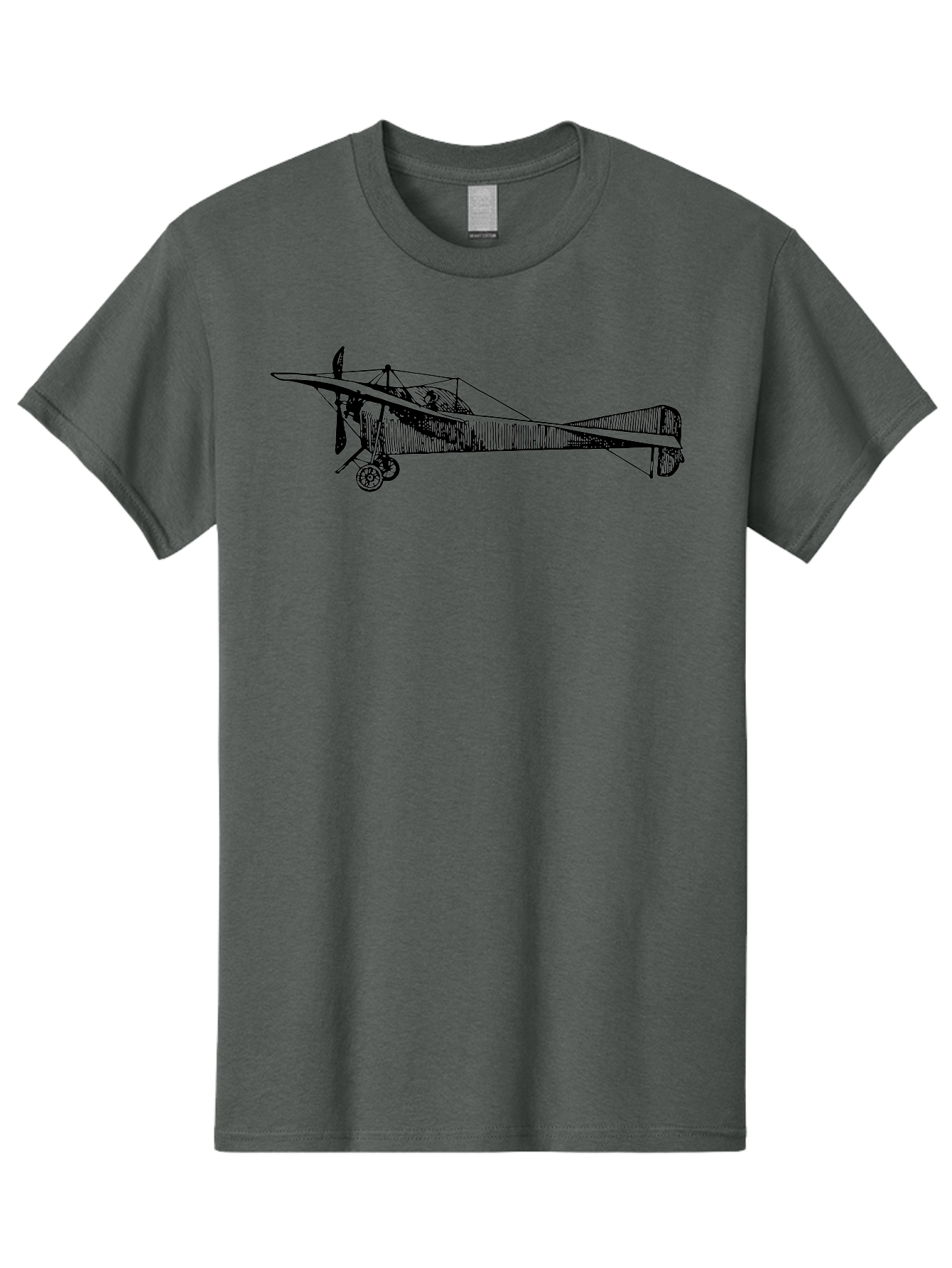Wwi-Biplane Men'S Graphic Tee, 100% Cotton, Comfortable Casual Summer Wear, Machine Washable, Vintage Biplane, Old Airplane, Historical Aircraft, Classic Aviation, Retro Flying Machine, Nostalgic Design, Wooden Aircraft, Aad840