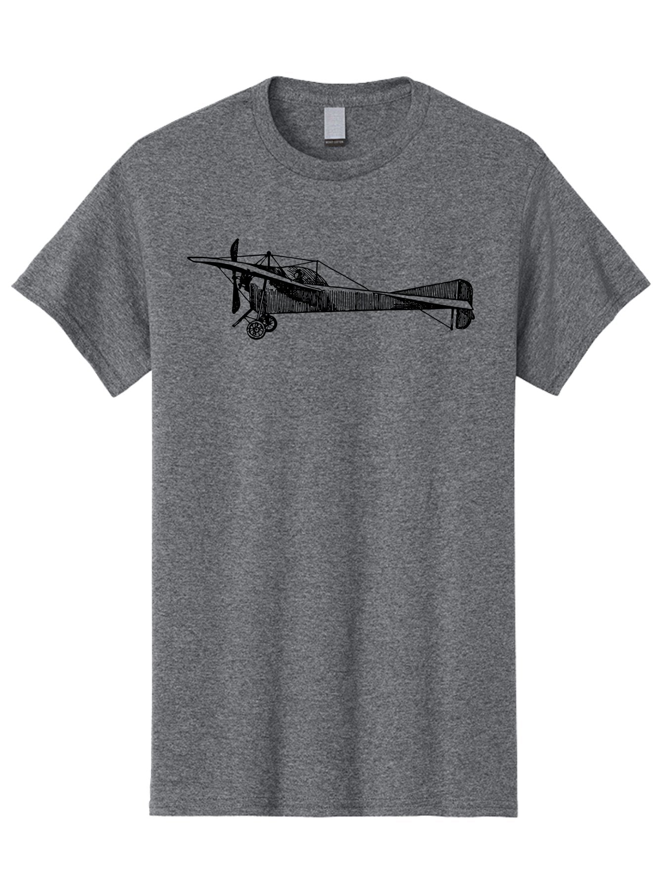 Wwi-Biplane Men'S Graphic Tee, 100% Cotton, Comfortable Casual Summer Wear, Machine Washable, Vintage Biplane, Old Airplane, Historical Aircraft, Classic Aviation, Retro Flying Machine, Nostalgic Design, Wooden Aircraft, Aad840 13