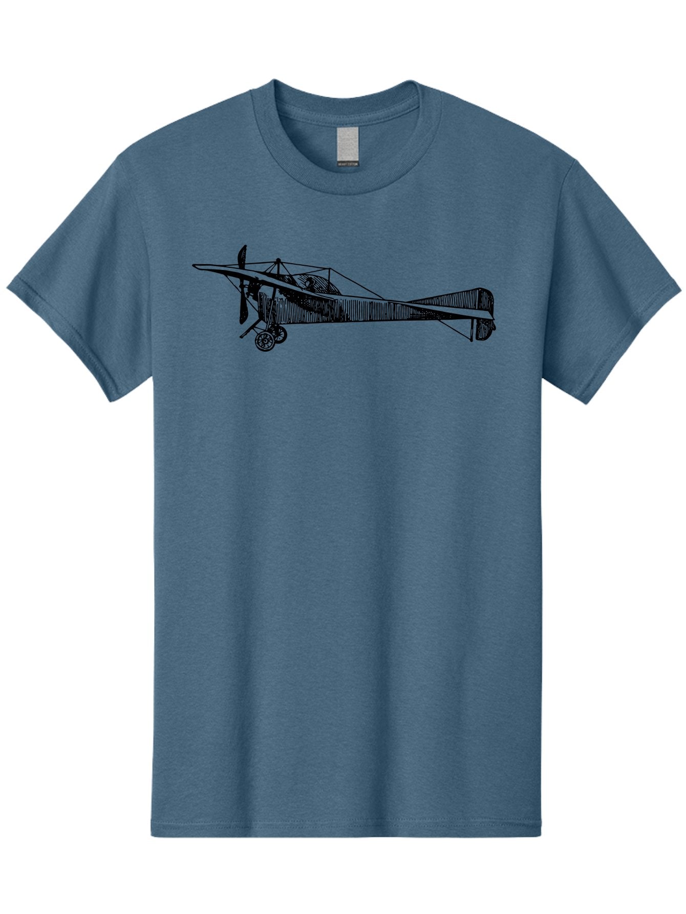 Wwi-Biplane Men'S Graphic Tee, 100% Cotton, Comfortable Casual Summer Wear, Machine Washable, Vintage Biplane, Old Airplane, Historical Aircraft, Classic Aviation, Retro Flying Machine, Nostalgic Design, Wooden Aircraft, Aad840 8