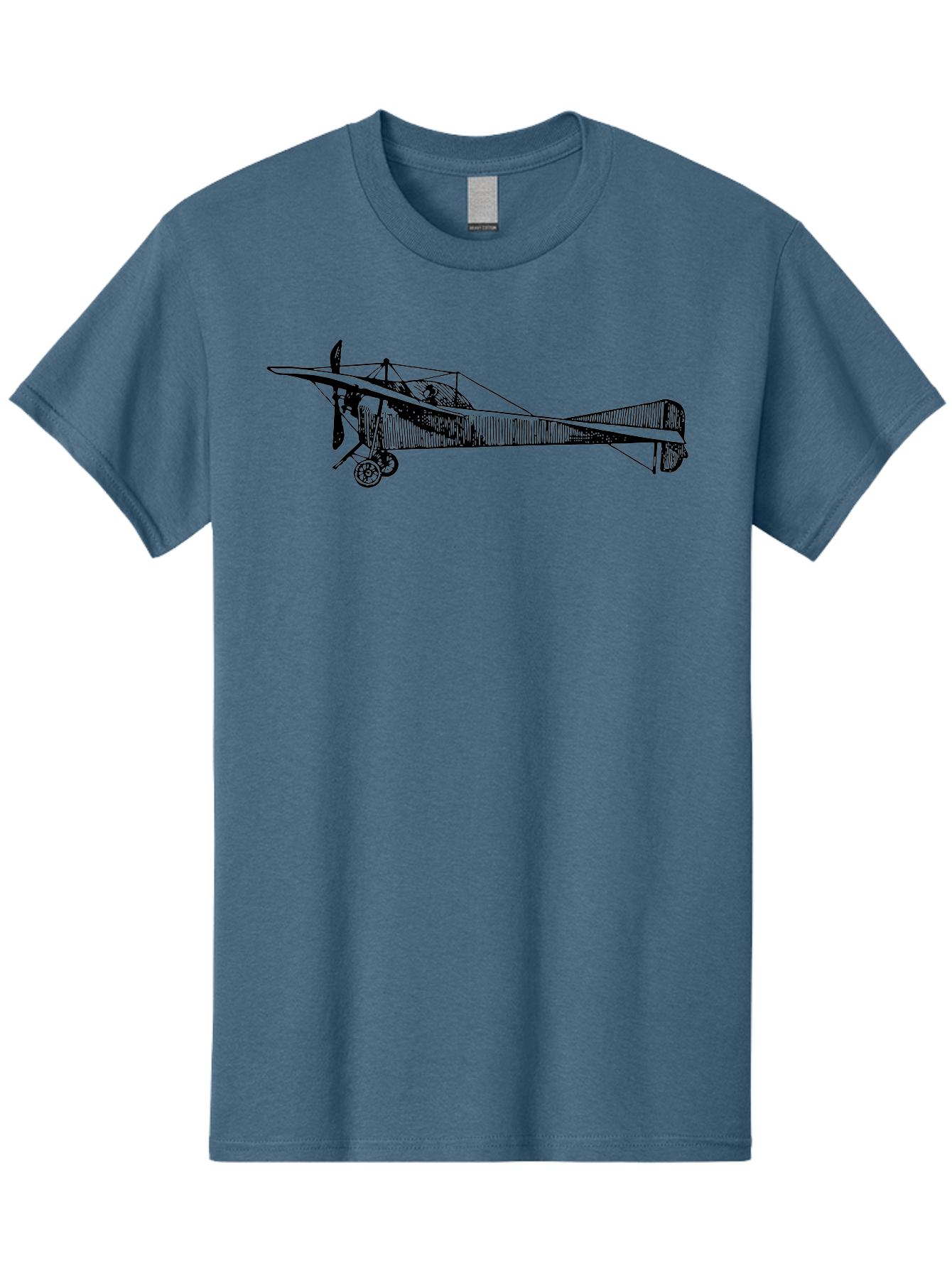 Wwi-Biplane Men'S Graphic Tee, 100% Cotton, Comfortable Casual Summer Wear, Machine Washable, Vintage Biplane, Old Airplane, Historical Aircraft, Classic Aviation, Retro Flying Machine, Nostalgic Design, Wooden Aircraft, Aad840 11