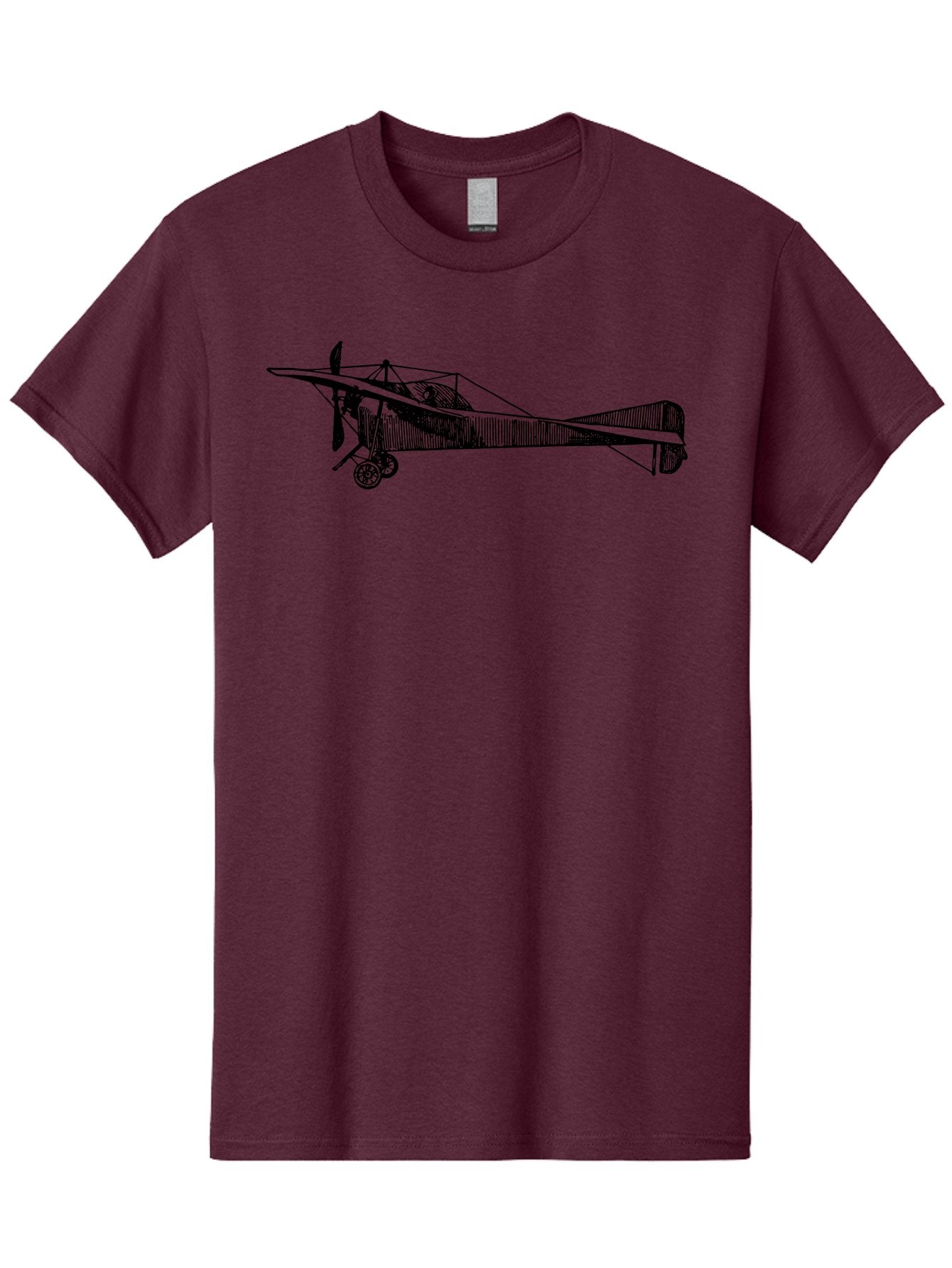 Wwi-Biplane Men'S Graphic Tee, 100% Cotton, Comfortable Casual Summer Wear, Machine Washable, Vintage Biplane, Old Airplane, Historical Aircraft, Classic Aviation, Retro Flying Machine, Nostalgic Design, Wooden Aircraft, Aad840 6