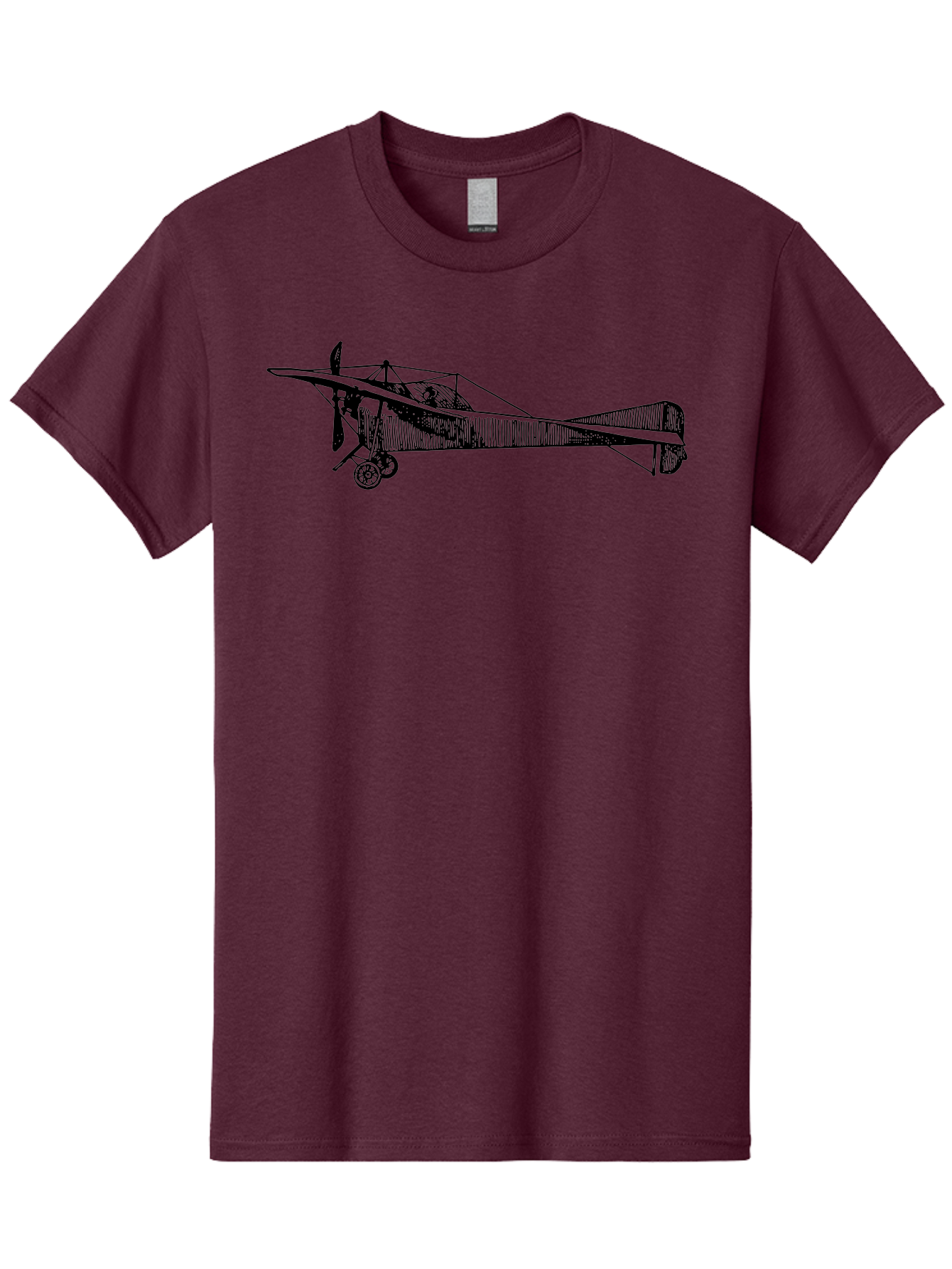Wwi-Biplane Men'S Graphic Tee, 100% Cotton, Comfortable Casual Summer Wear, Machine Washable, Vintage Biplane, Old Airplane, Historical Aircraft, Classic Aviation, Retro Flying Machine, Nostalgic Design, Wooden Aircraft, Aad840 13