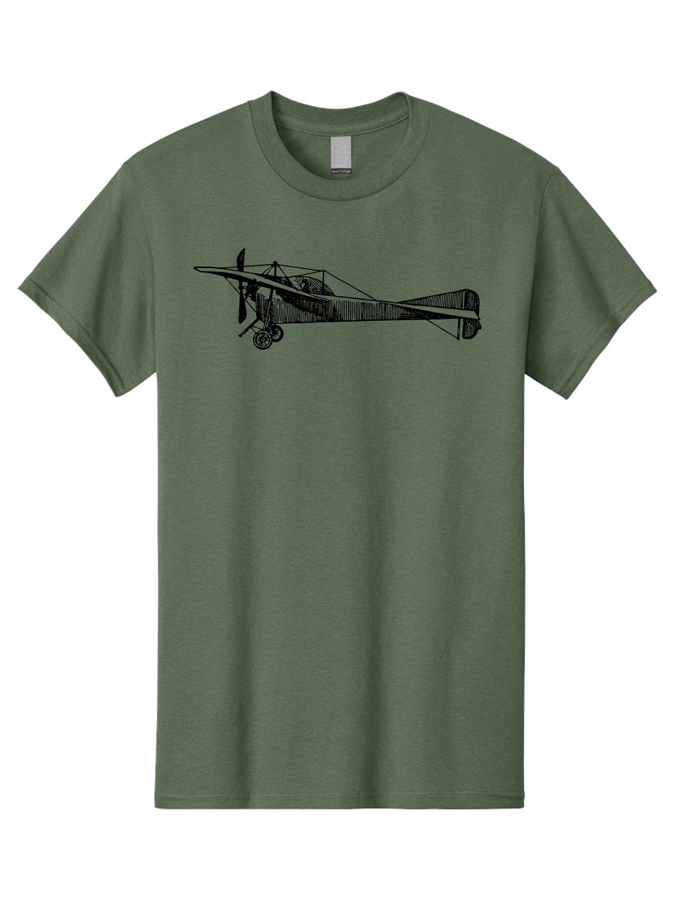 Wwi-Biplane Men'S Graphic Tee, 100% Cotton, Comfortable Casual Summer Wear, Machine Washable, Vintage Biplane, Old Airplane, Historical Aircraft, Classic Aviation, Retro Flying Machine, Nostalgic Design, Wooden Aircraft, Aad840