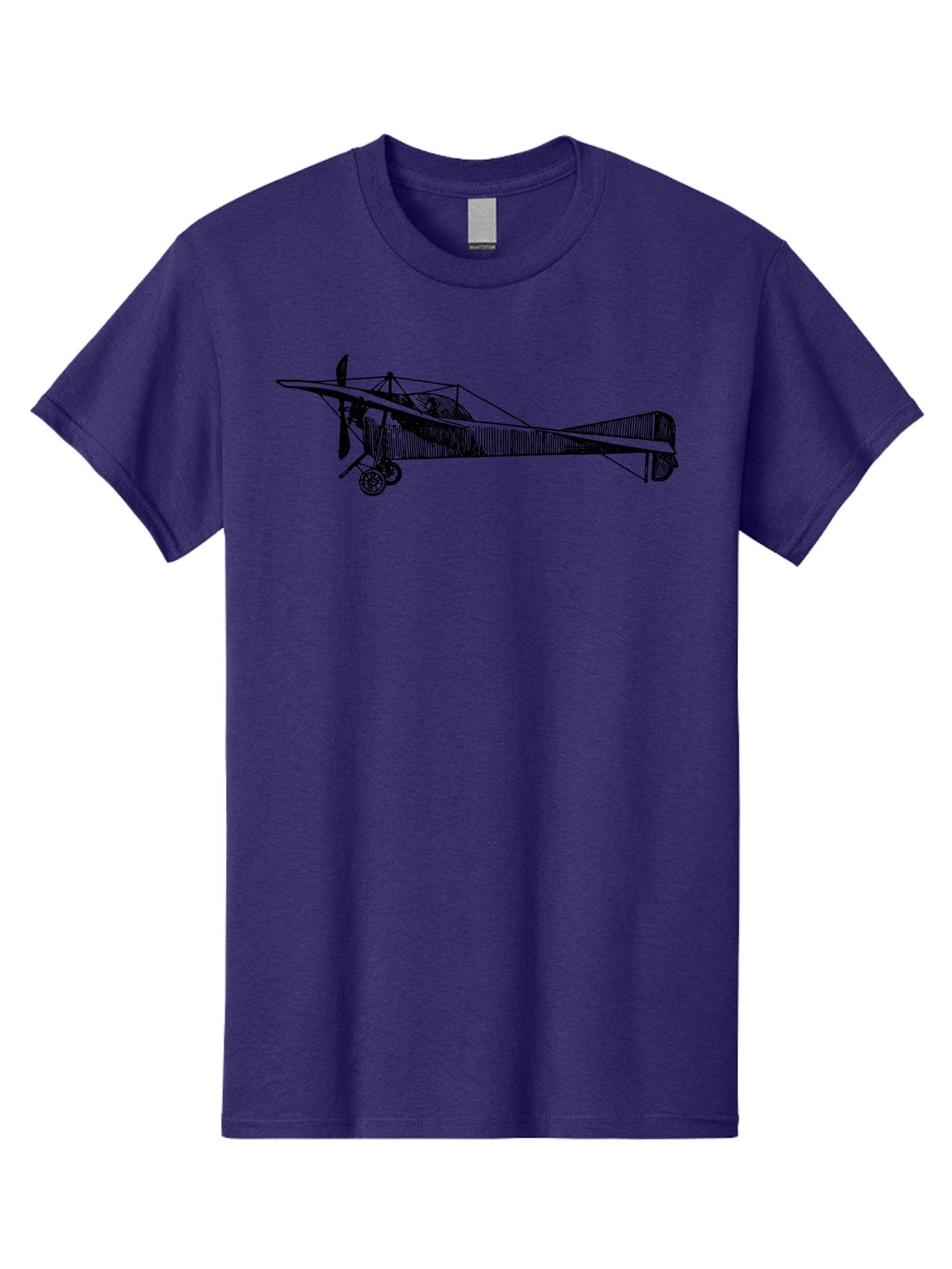 Wwi-Biplane Men'S Graphic Tee, 100% Cotton, Comfortable Casual Summer Wear, Machine Washable, Vintage Biplane, Old Airplane, Historical Aircraft, Classic Aviation, Retro Flying Machine, Nostalgic Design, Wooden Aircraft, Aad840 14